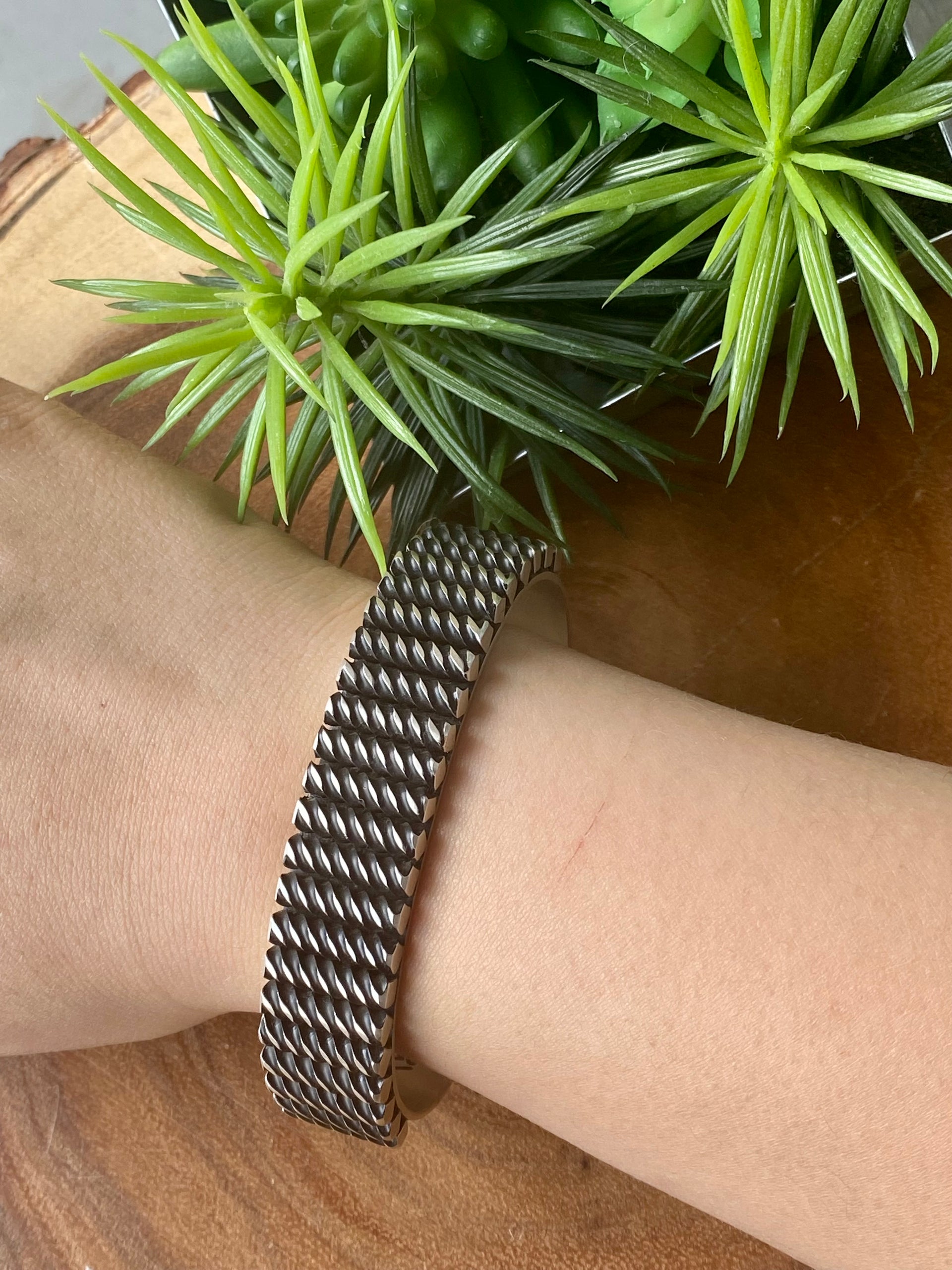 Leander Tahe Sterling Silver Men’s Cuff Bracelet