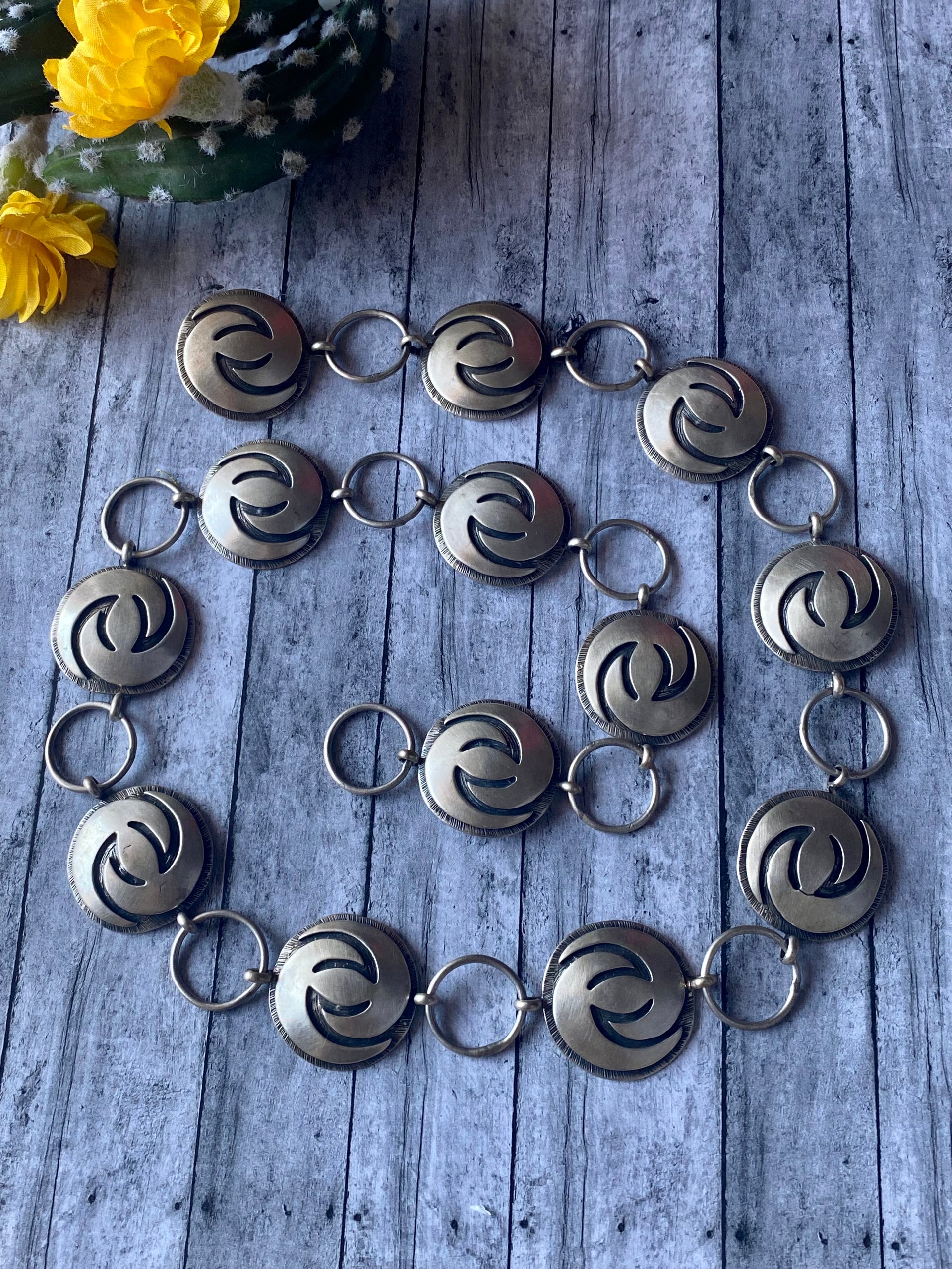 Navajo Strung Sterling Silver Cast Necklace
