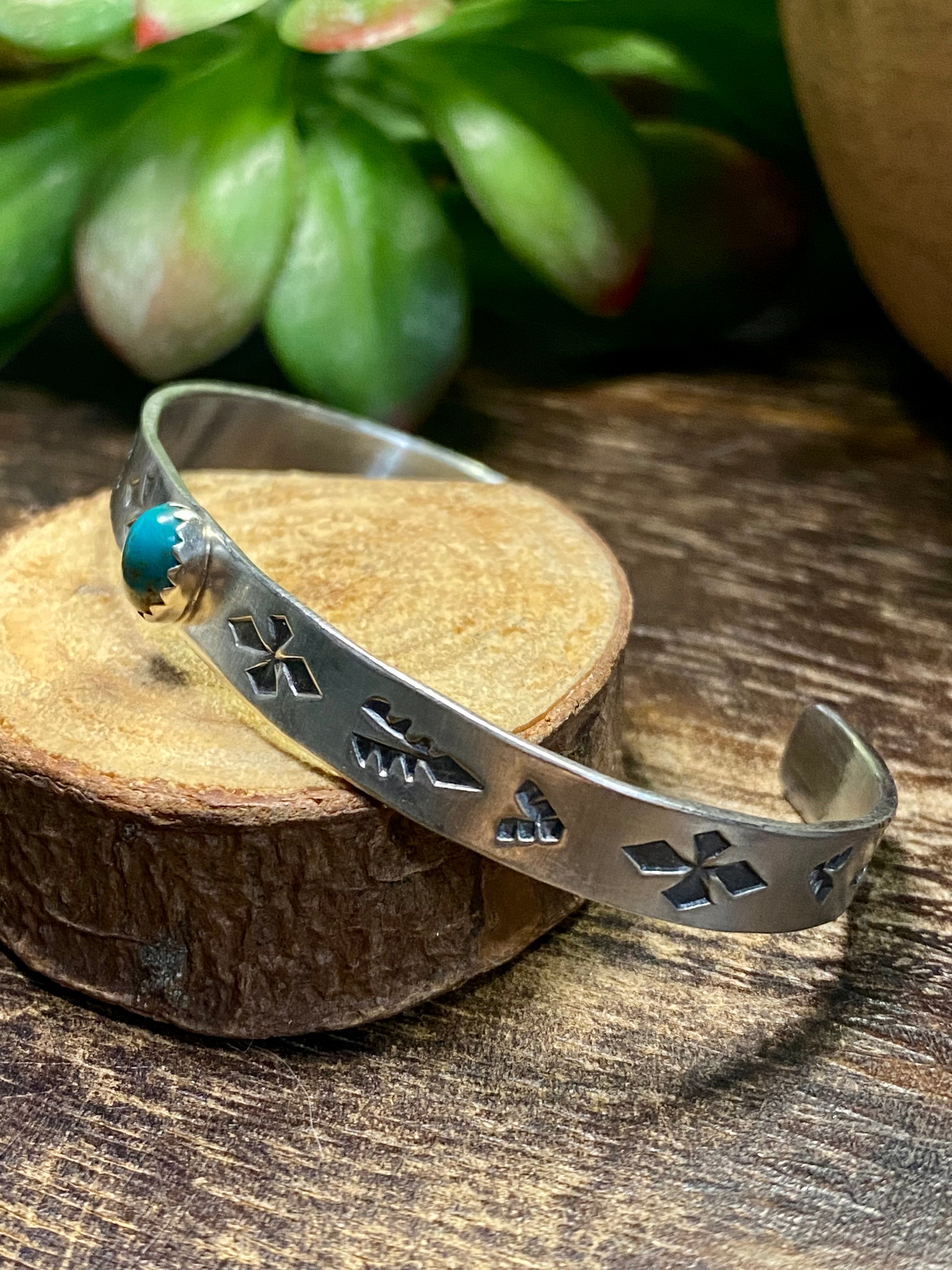 B. Shorty Kingman Turquoise & Sterling Silver Cuff Bracelets