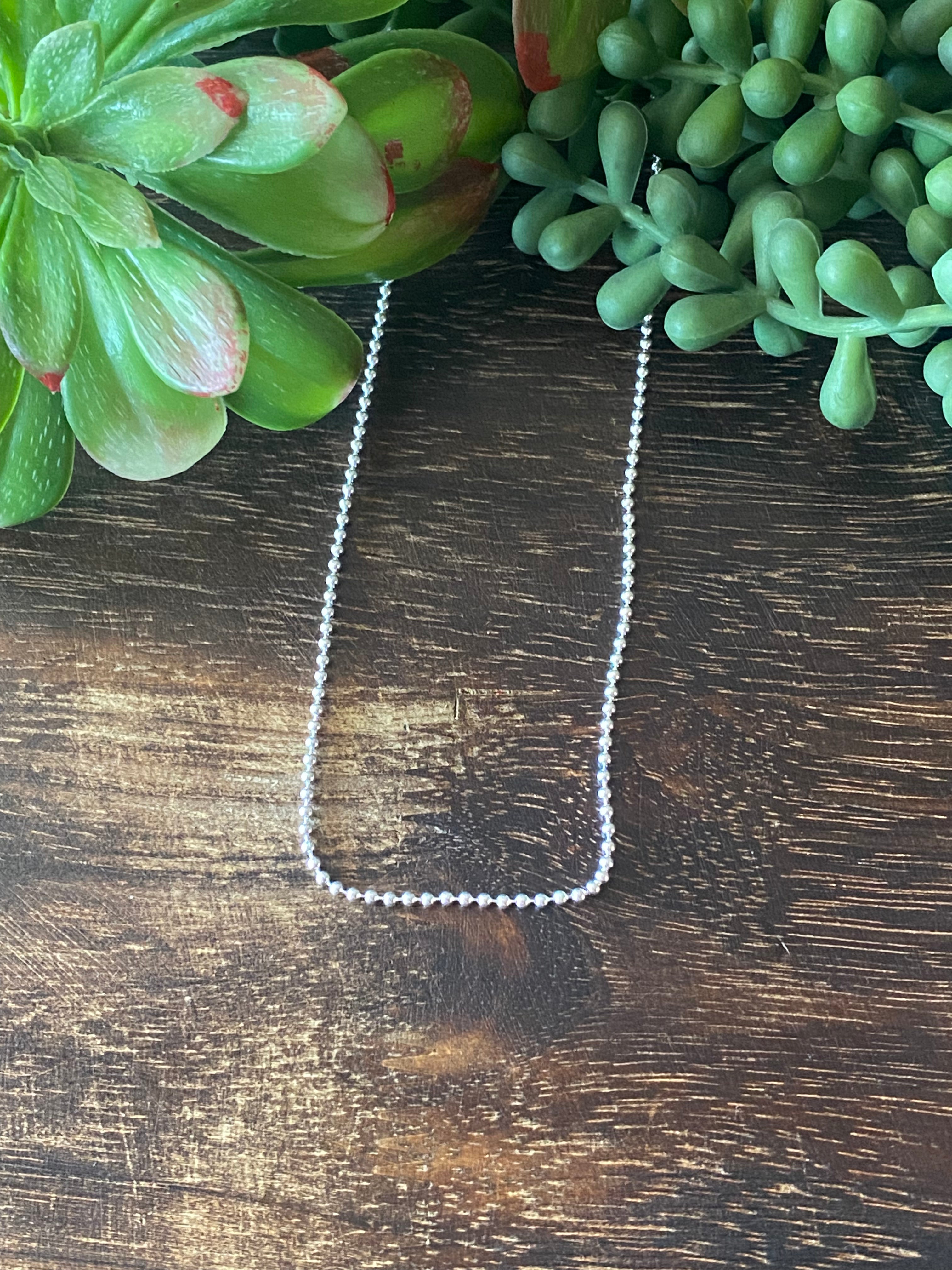 Southwest Handmade Sterling Silver 1.8 MM Pearl Necklace