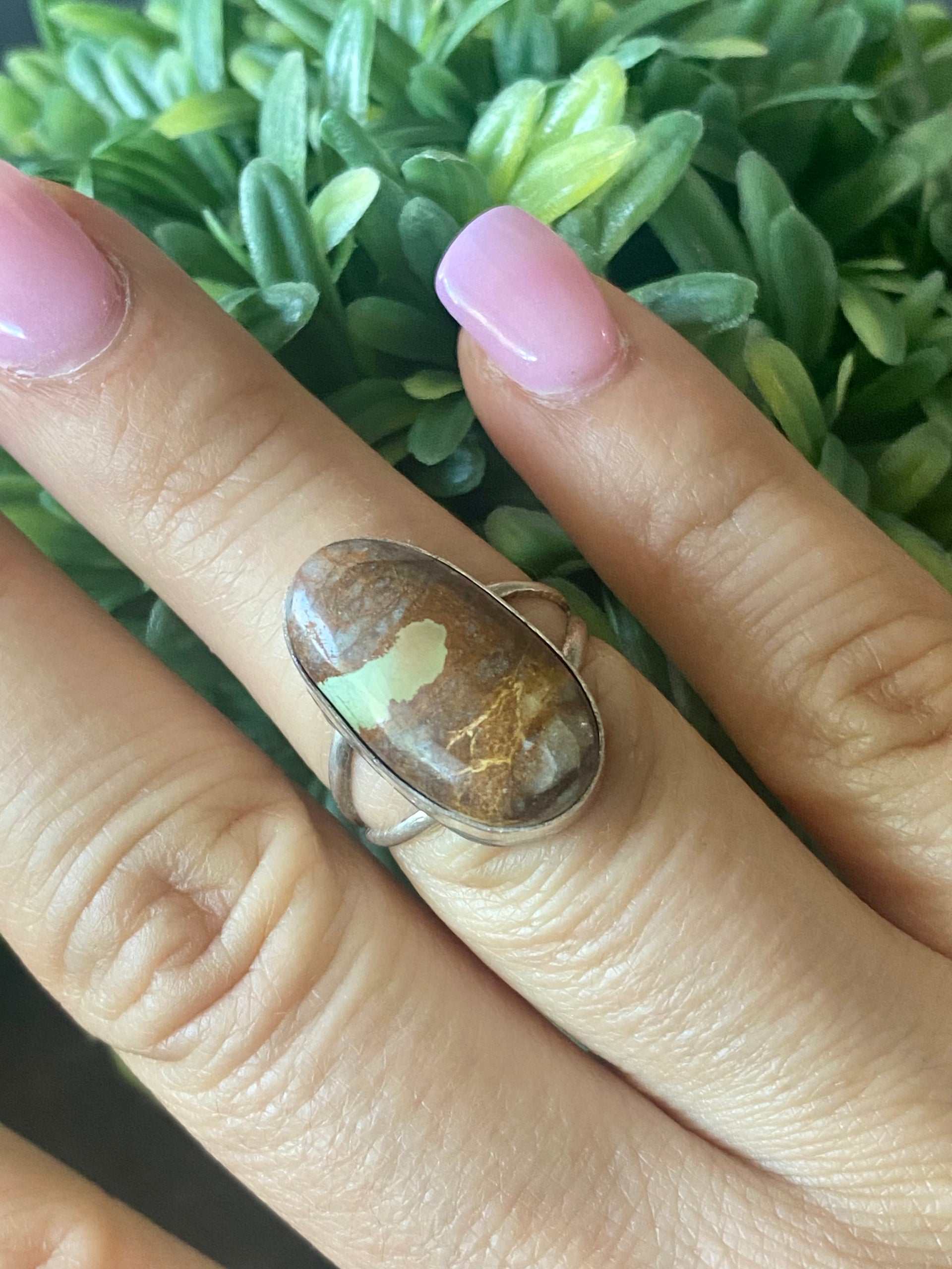 Eli Skeets Royston Turquoise & Sterling Silver Ring Size 7.25