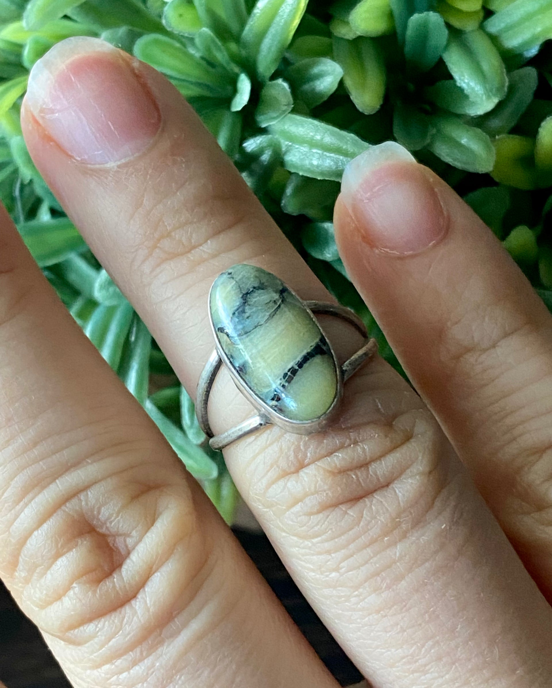 Scott Skeets Tibetan Turquoise & Sterling Silver Ring Size 6