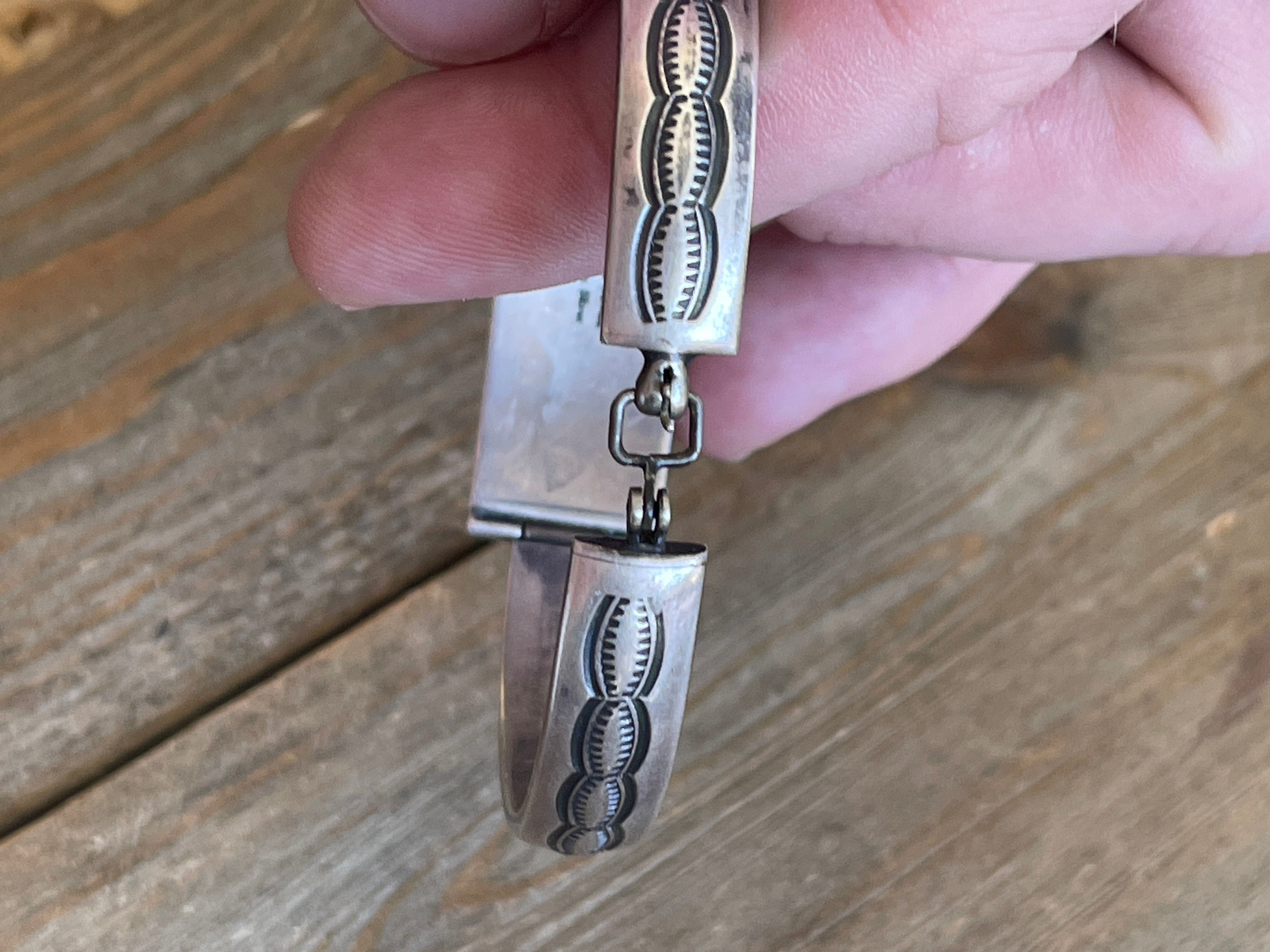 Vintage Julian Arviso Multi Stone & Sterling Silver Link Bracelet