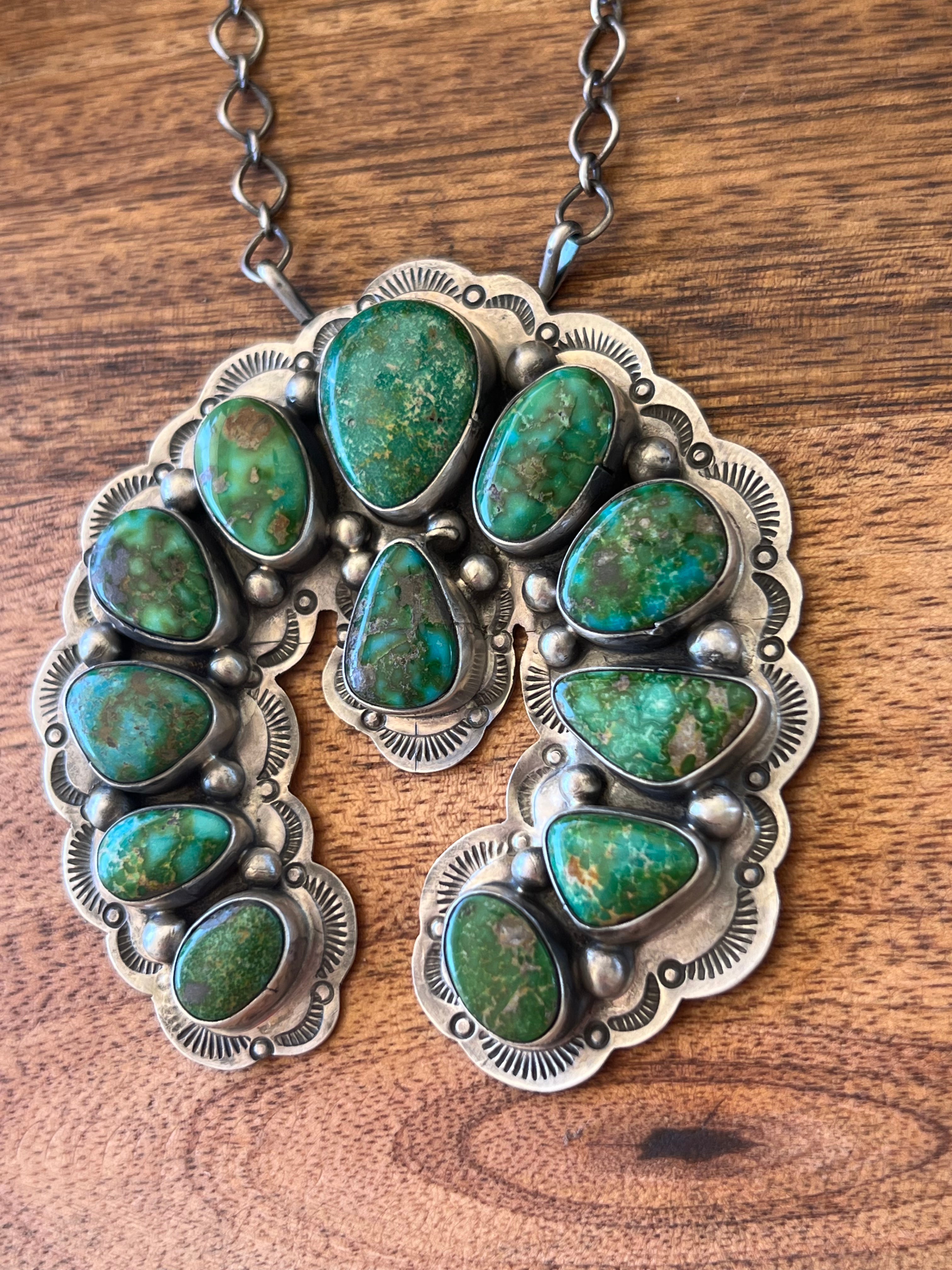 Bobby Johnson Sonoran Gold Turquoise & Sterling Silver Naja Necklace