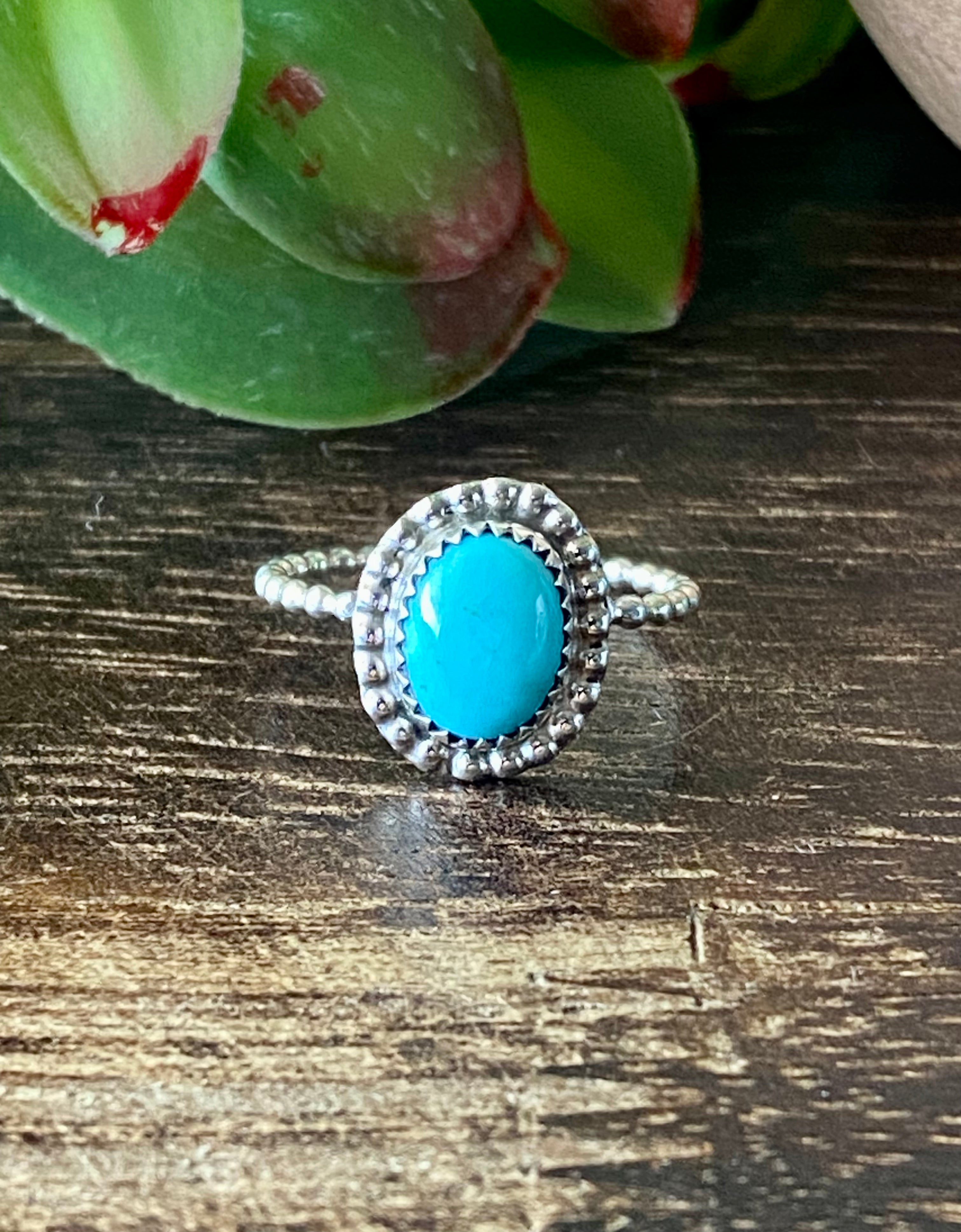 Navajo Made Kingman Turquoise & Sterling Silver Rings