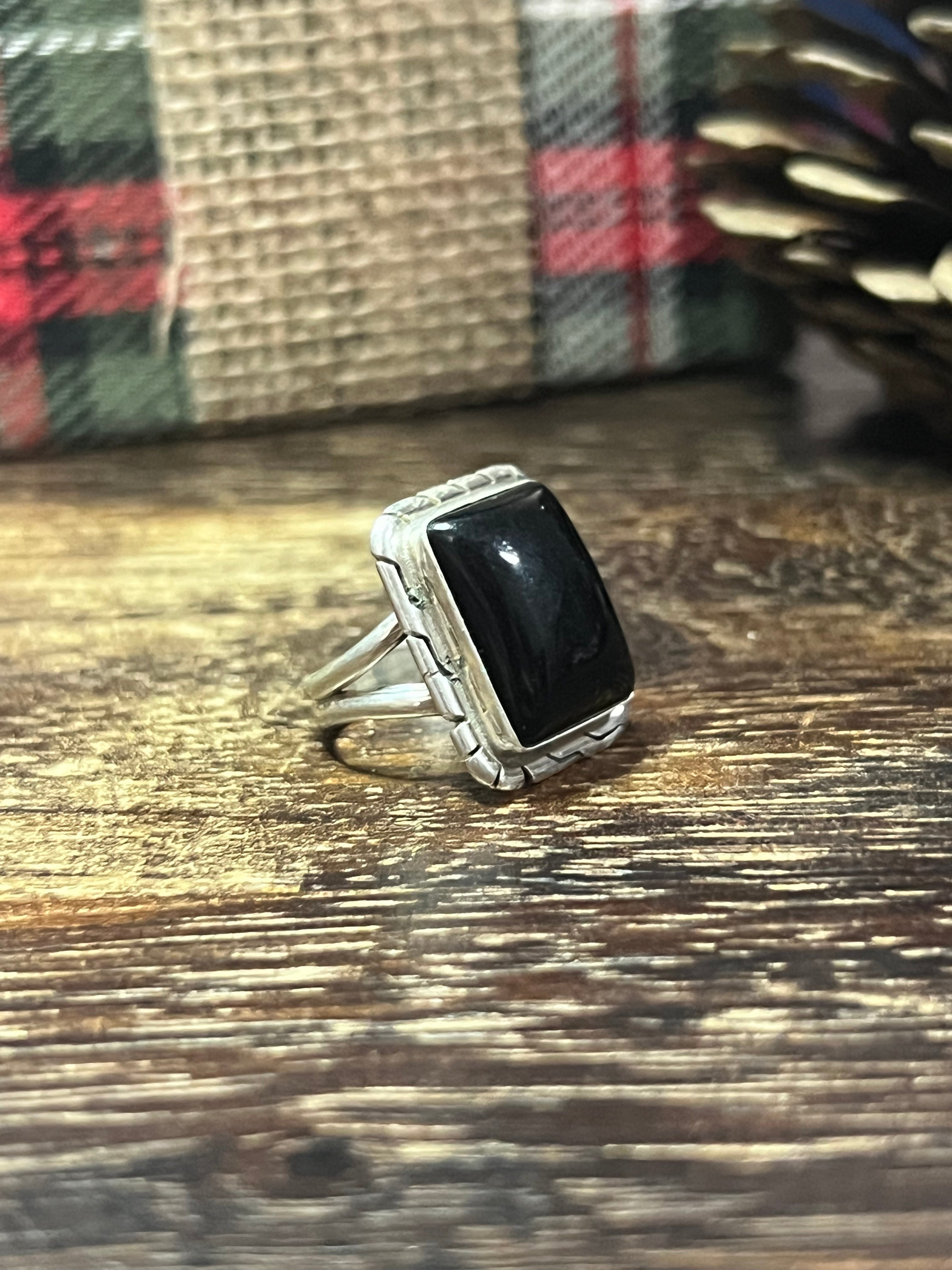 Peggy Skeets Onyx & Sterling Silver Ring