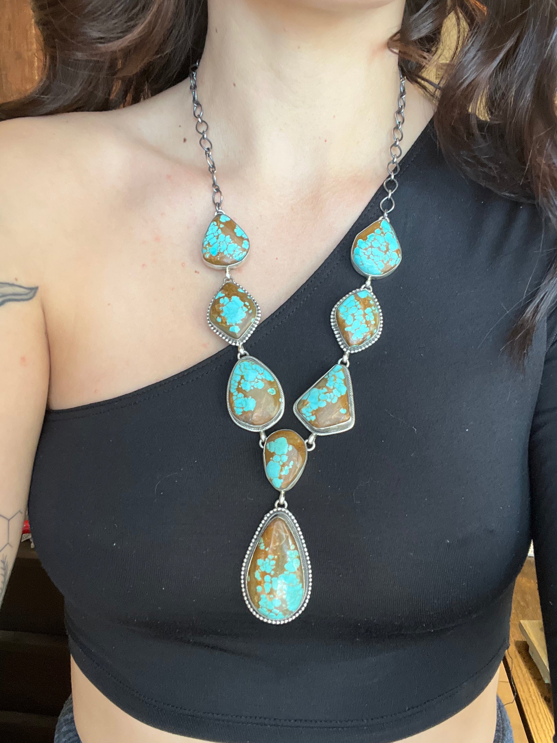 Paul Livingston #8 Turquoise & Sterling Silver Necklace Set