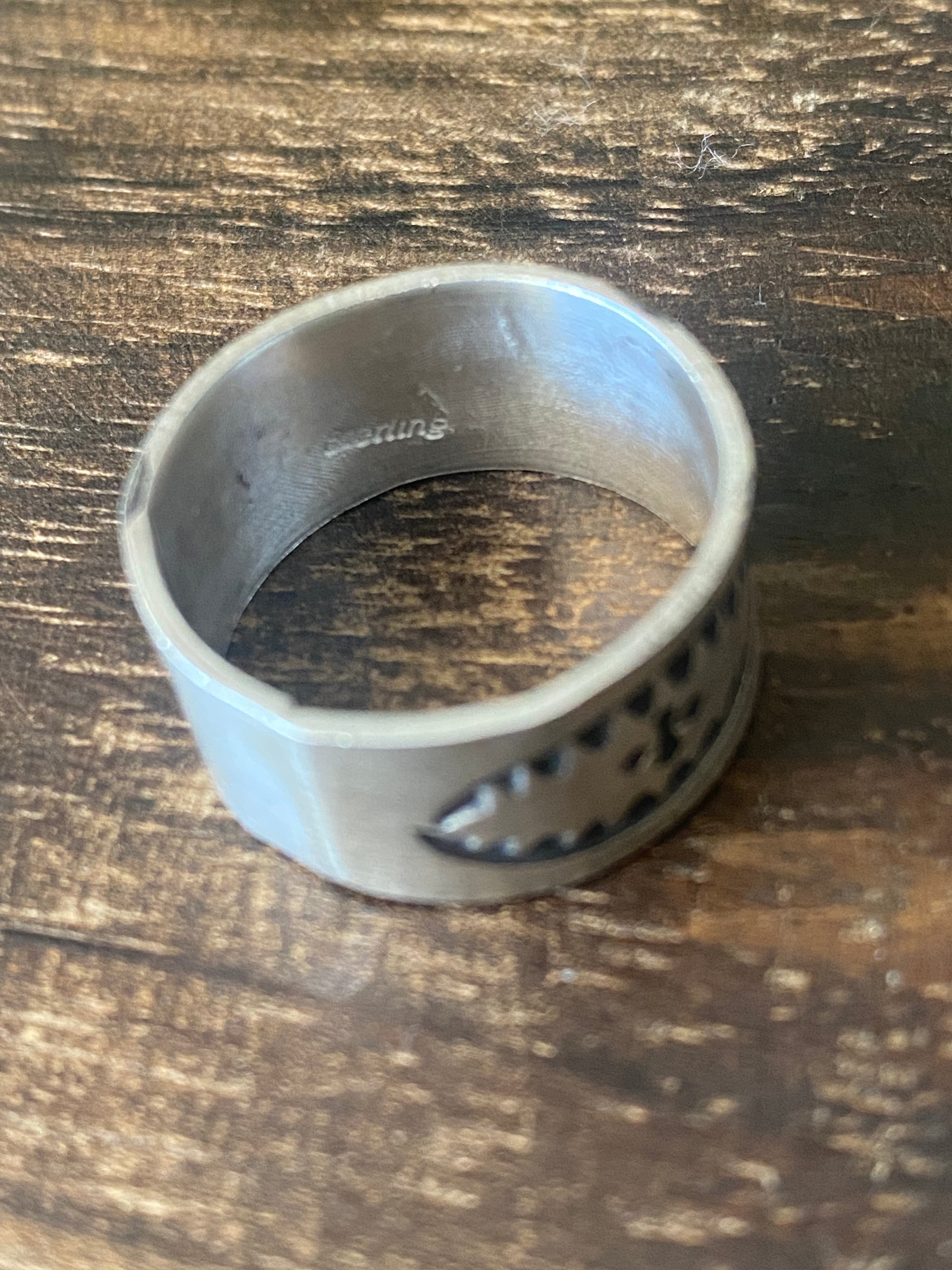 Navajo Made Sterling Silver Band Ring Size 9