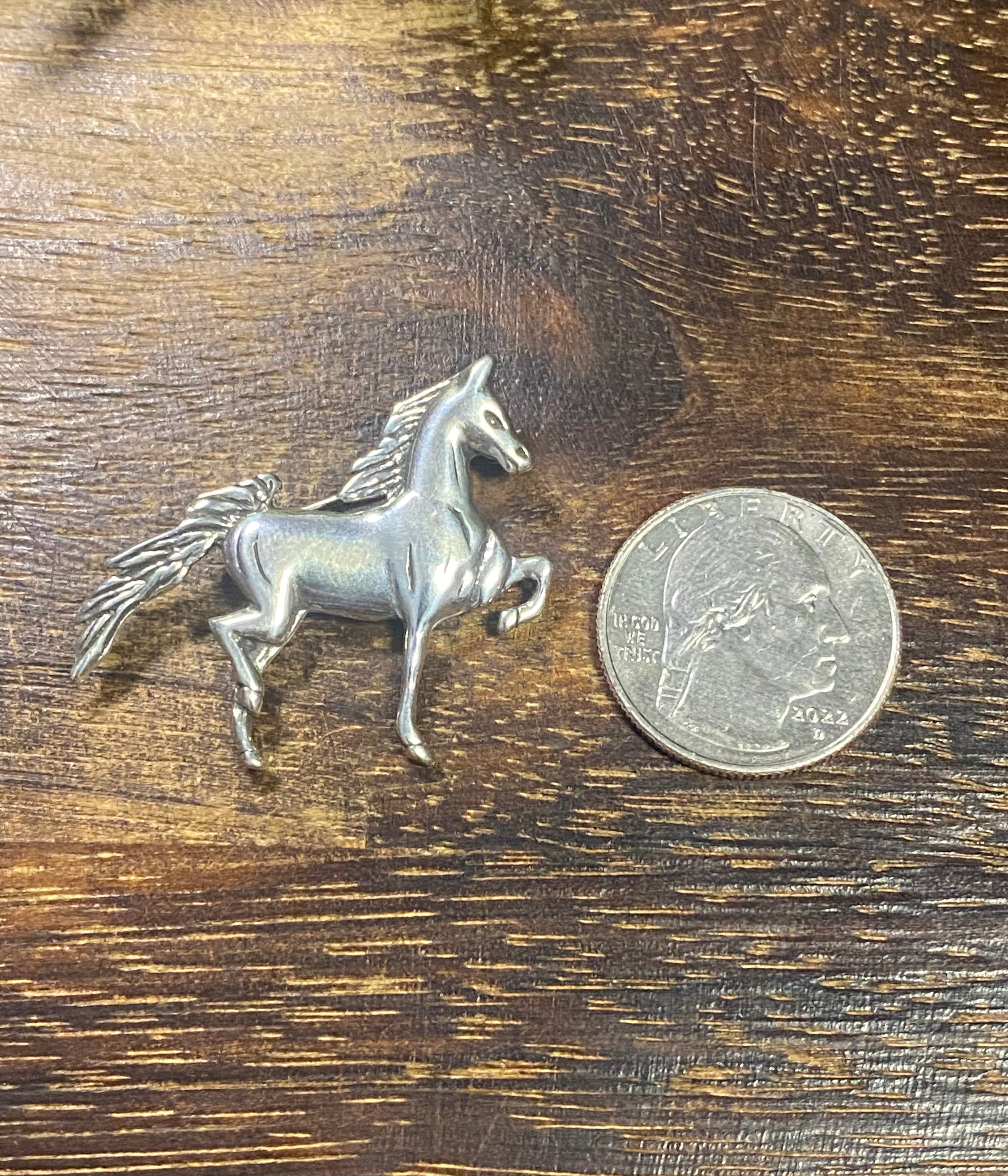 Navajo Made Sterling Silver Horse Pin