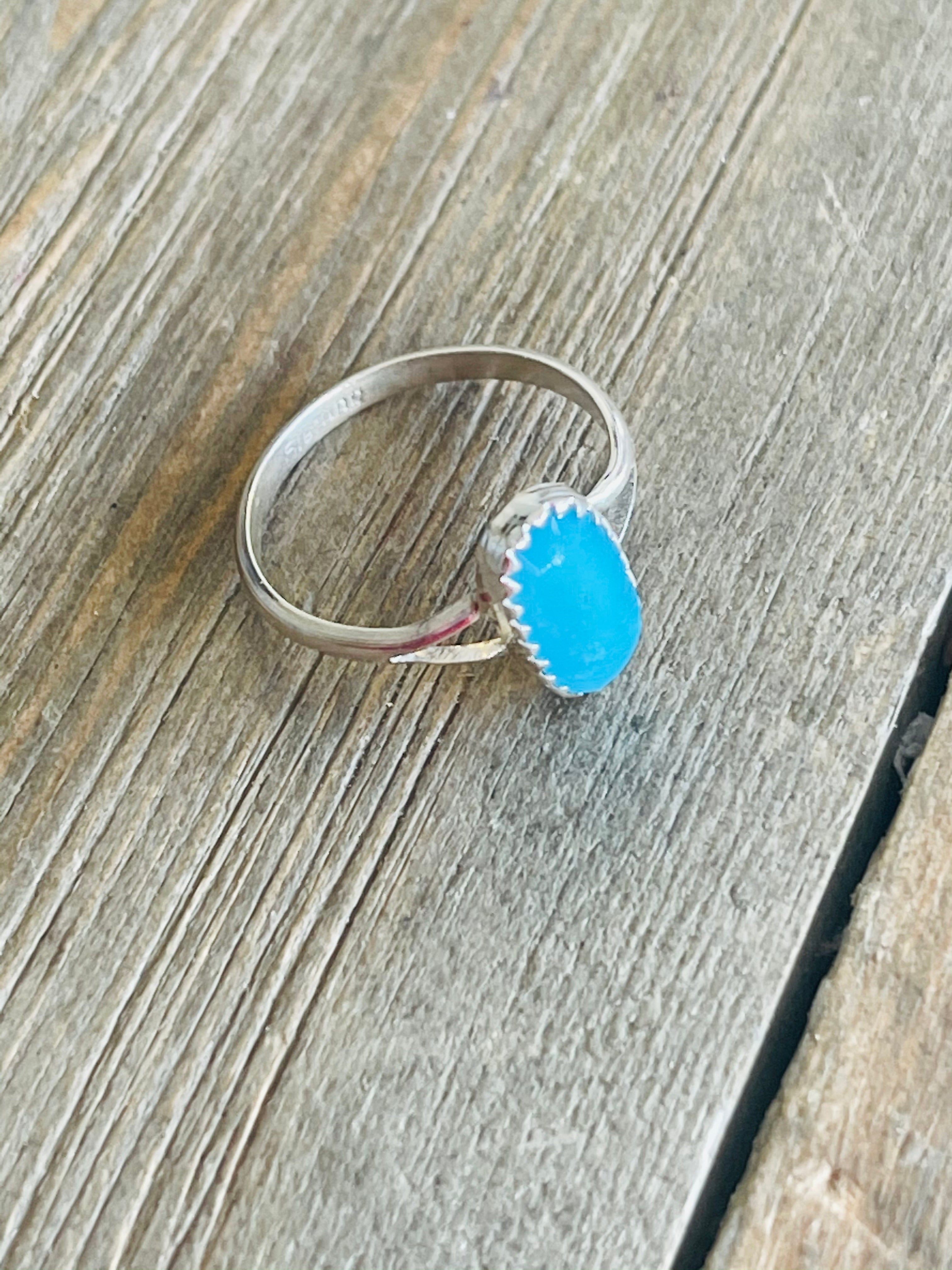 Navajo Turquoise & Sterling Silver Ring Size 6