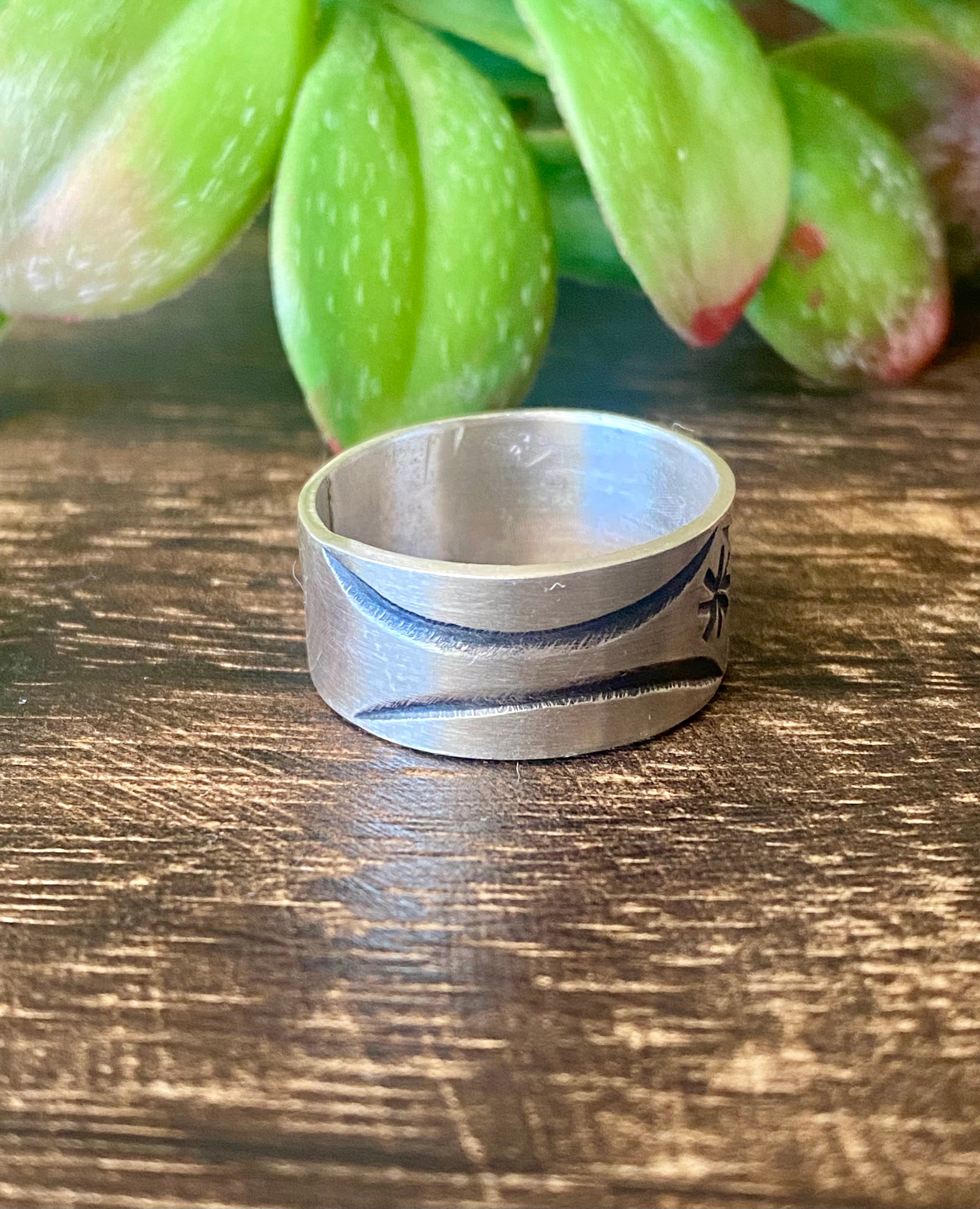 Navajo Made Sterling Silver Band Ring Size 10.5