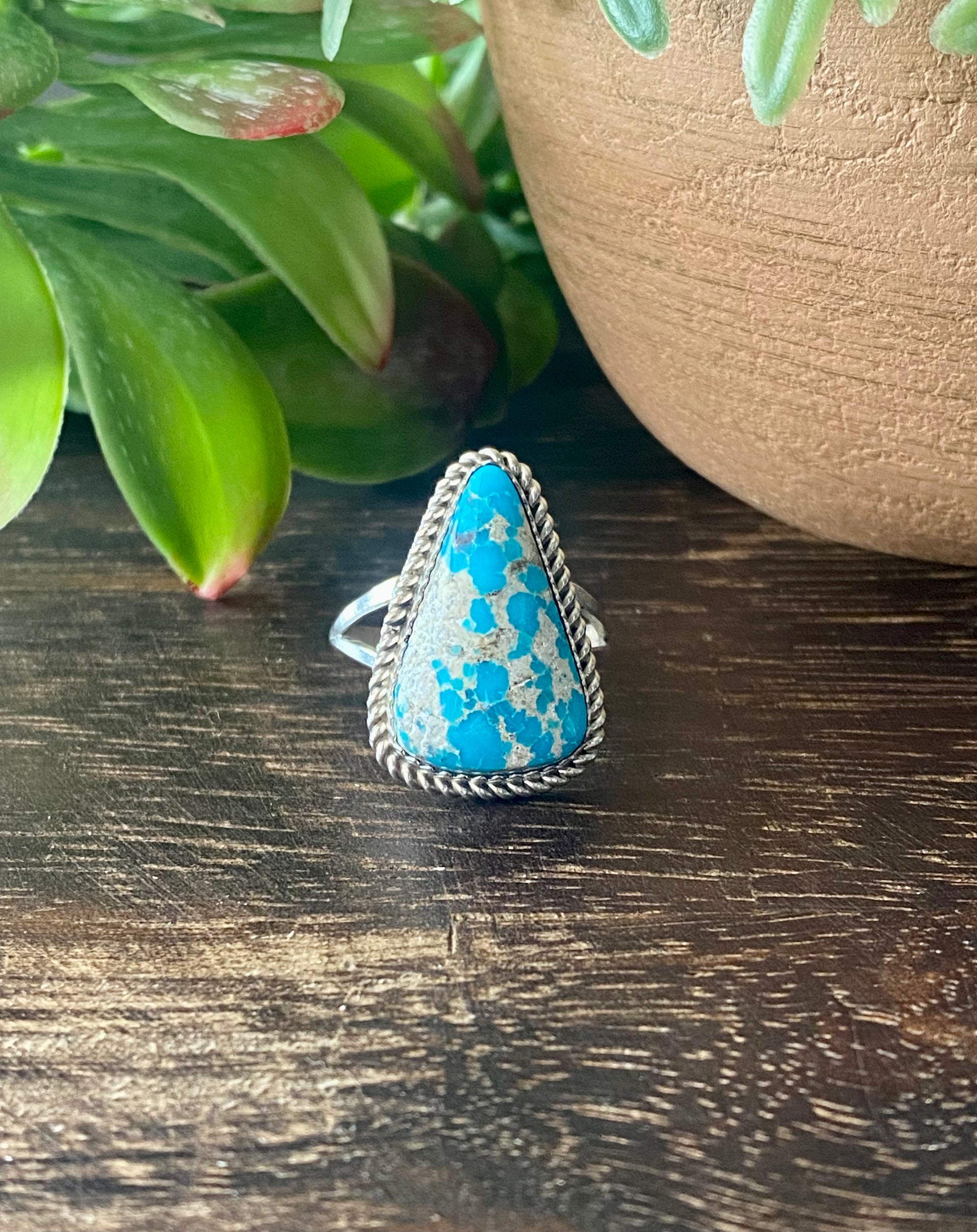 Reda Galvan South Hill Turquoise & Sterling Silver Ring Size 9.5