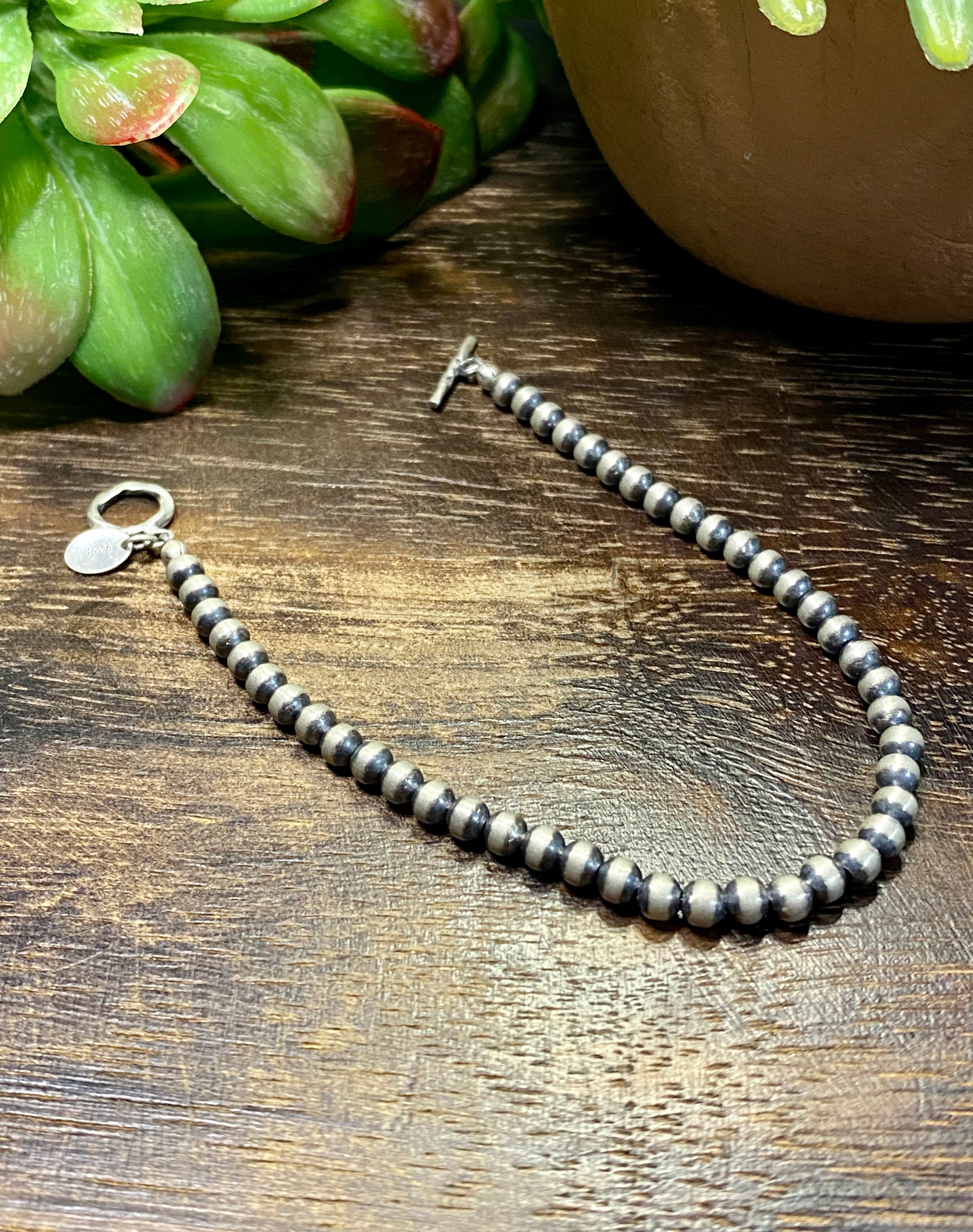 Navajo Strung Sterling Silver 4 MM Pearl Bracelets