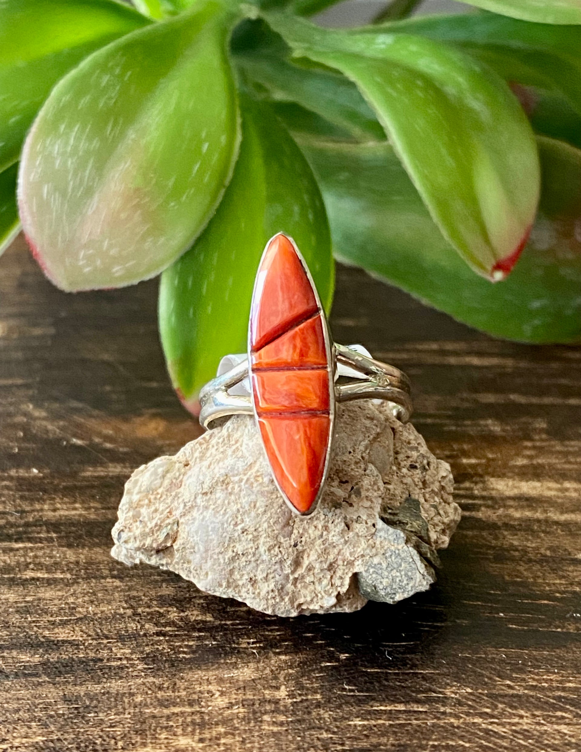 Germane Smith Spiny Oys & Sterling Silver Cobblestone Ring Size 6.5