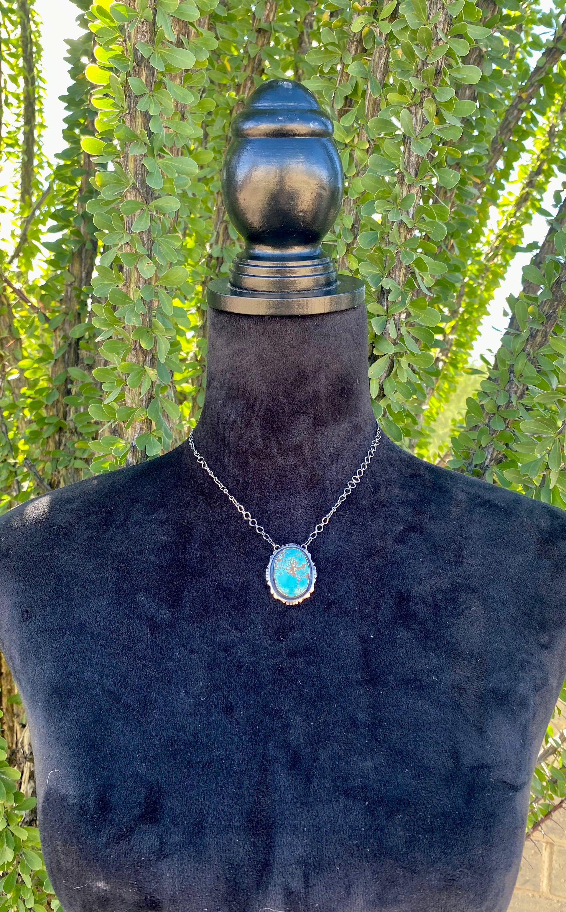 Eli Skeets #8 Turquoise & Sterling Silver Necklace