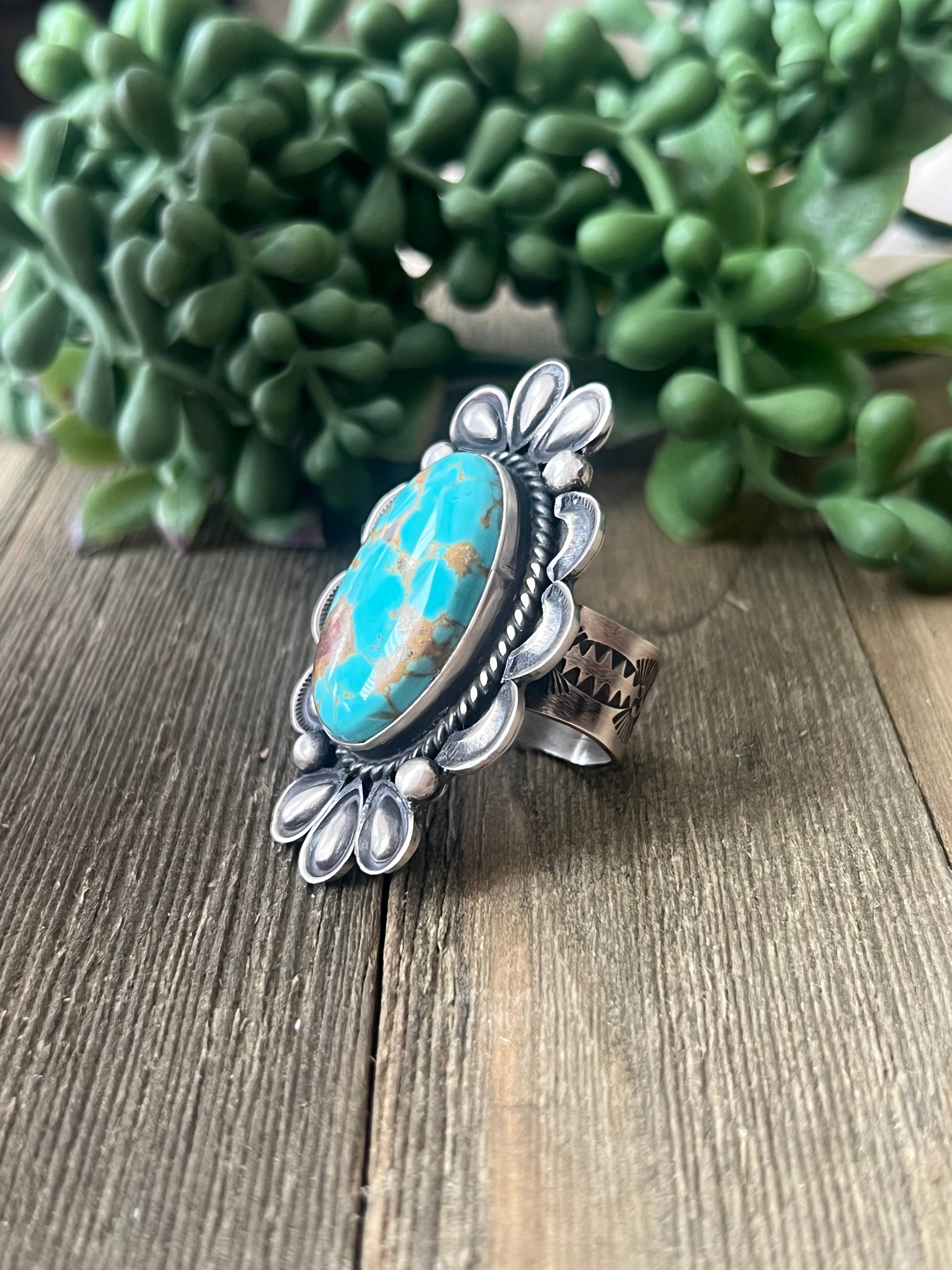 Alex Sanchez Royston Turquoise & Sterling Silver Adjustable Ring