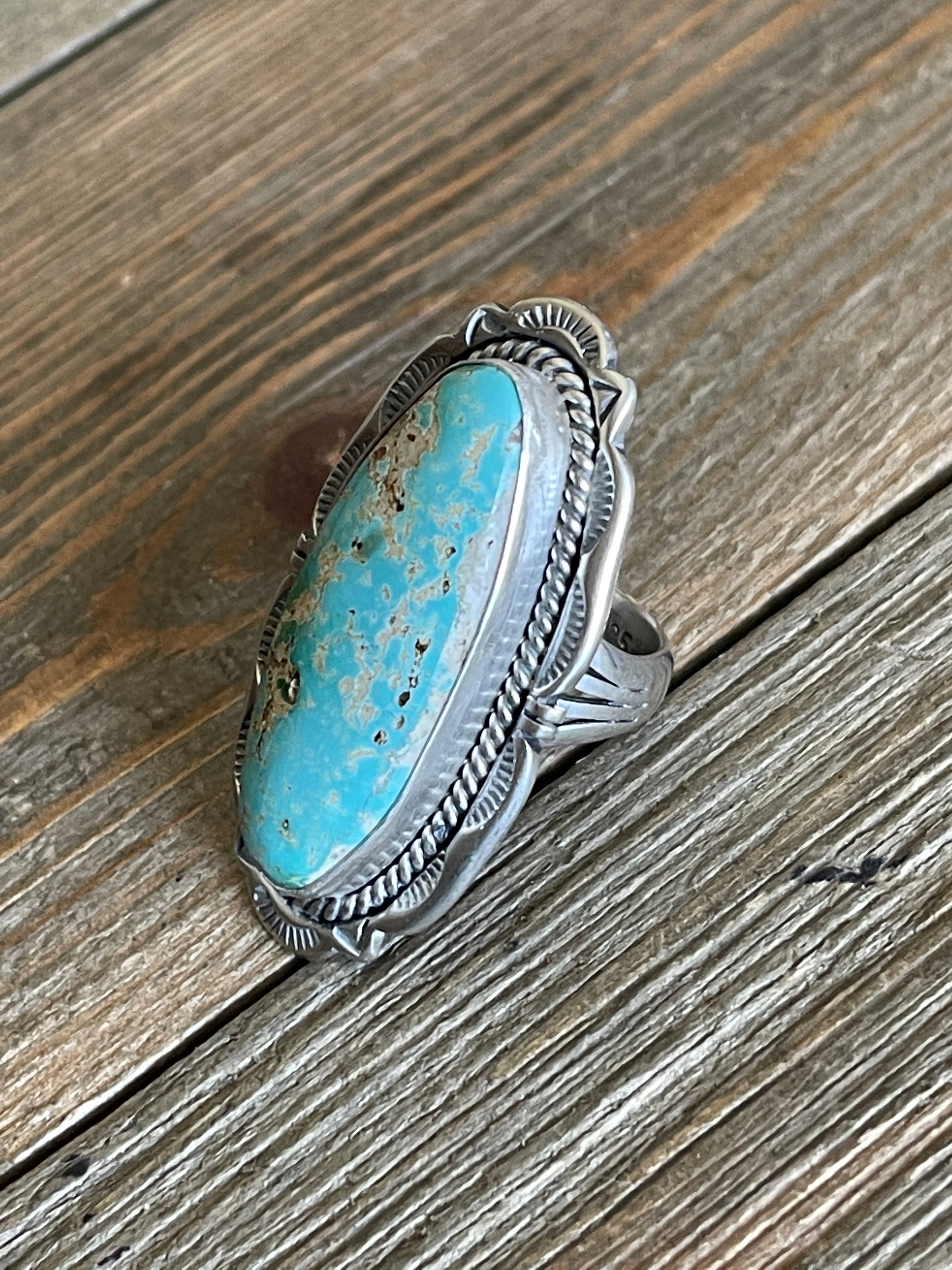 Navajo Natural Royston & Sterling Silver Ring Size 6