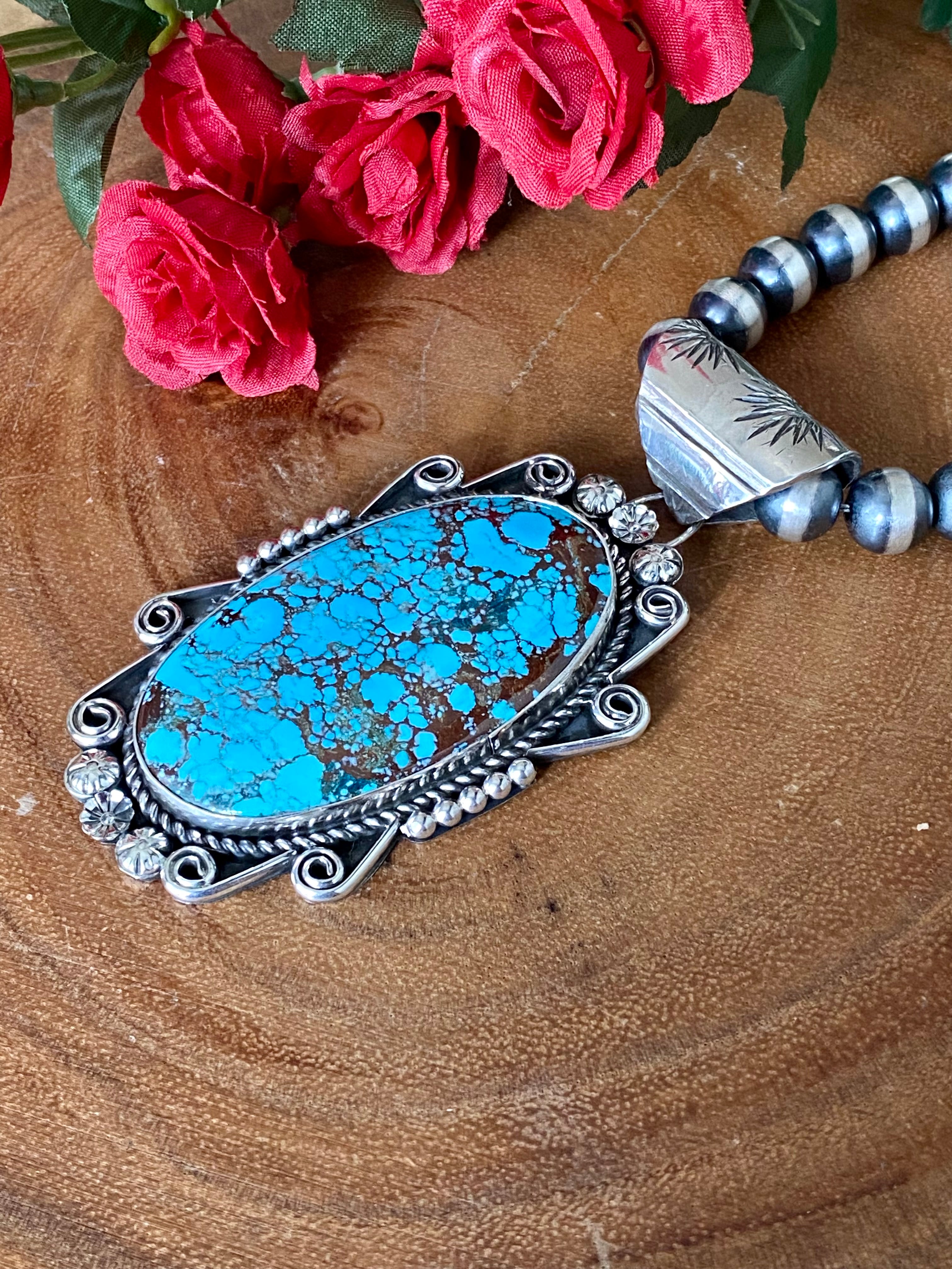 Damian Cotton Persian Turquoise & Sterling Silver Pendant