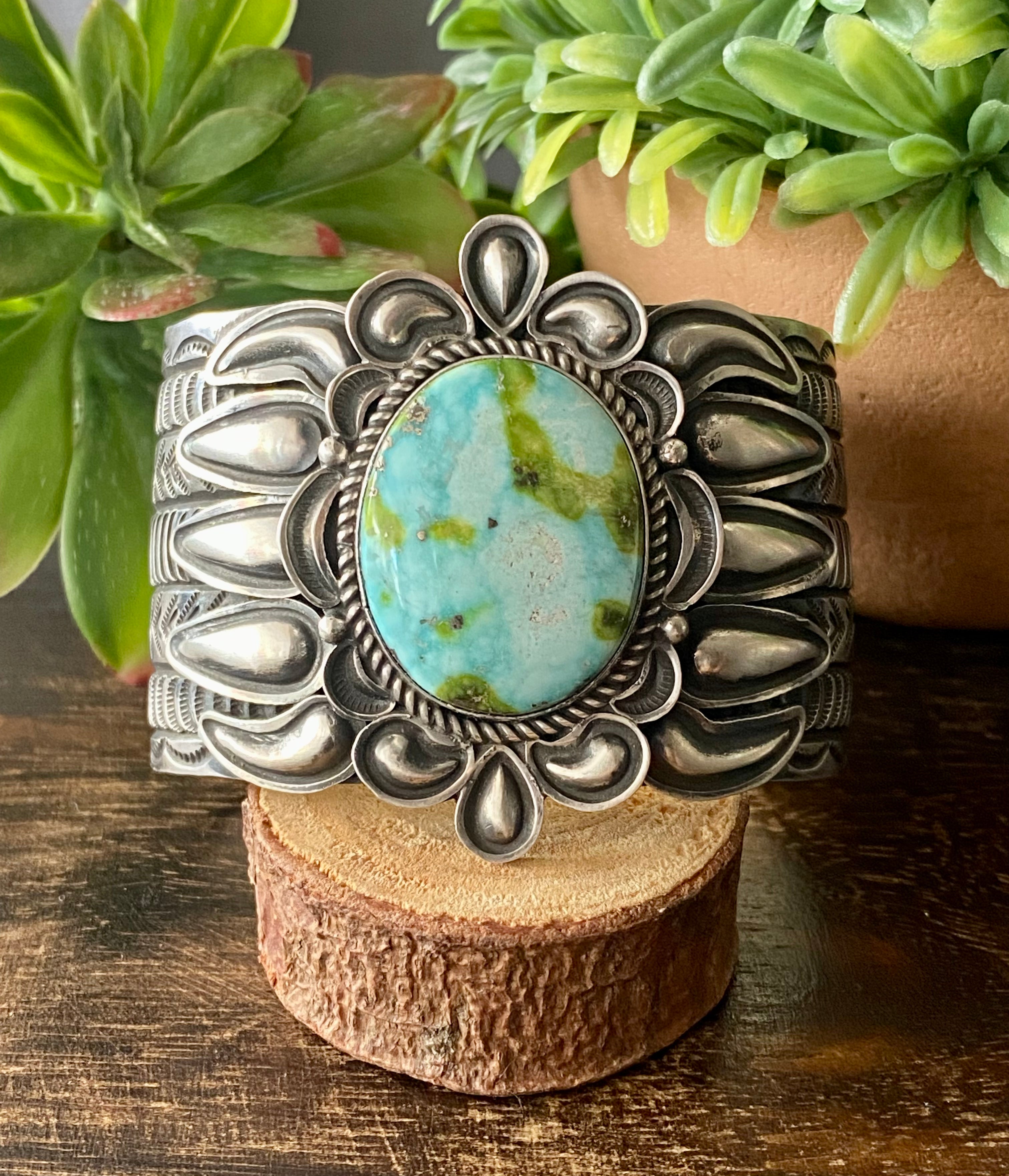 Alex Sanchez Sonoran Mountain Turquoise & Sterling Silver Cuff Bracelet