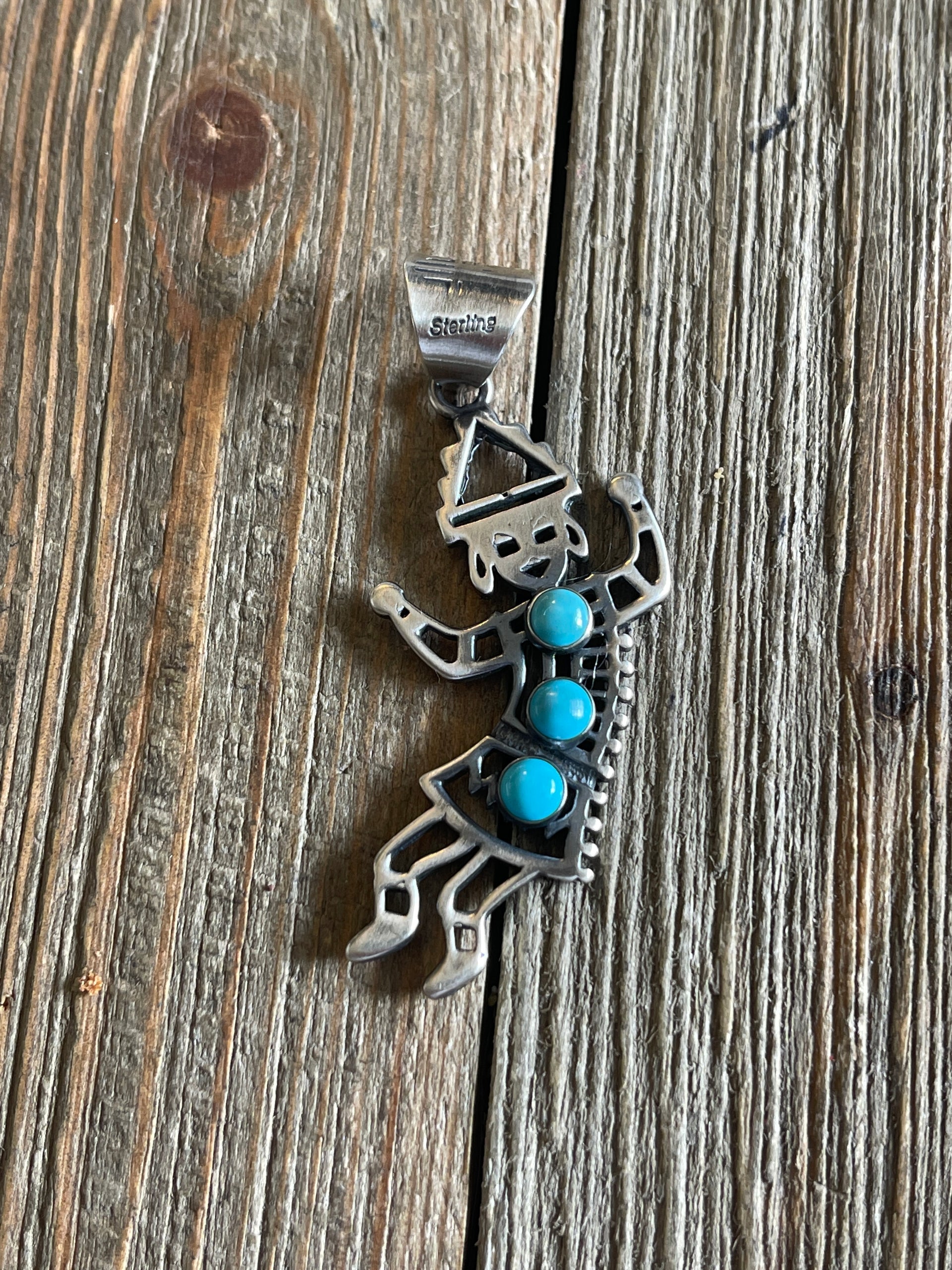 Tony Yazzie Kingman Turquoise & Sterling Silver Pendant