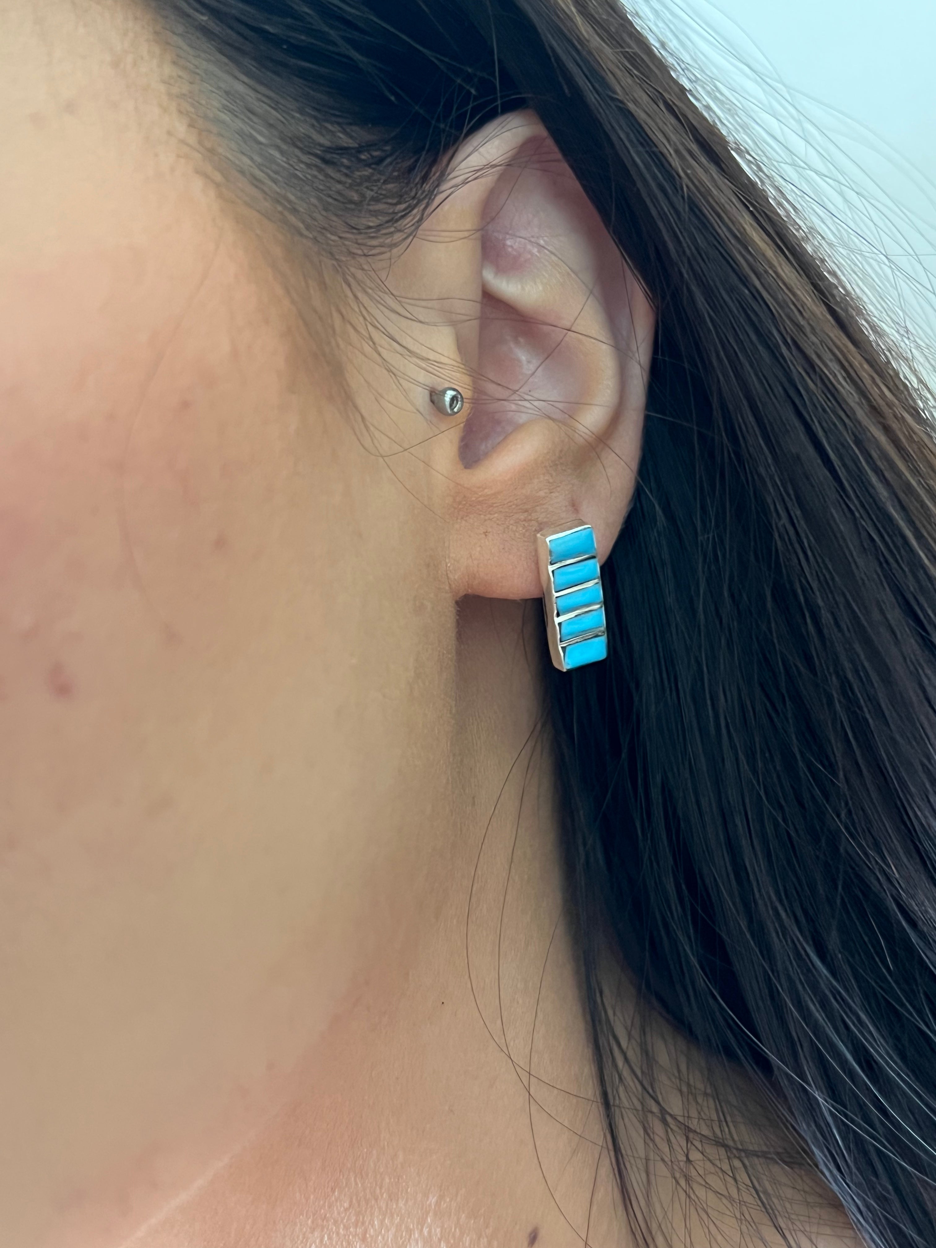 Zuni Made Sterling Silver Post Earrings