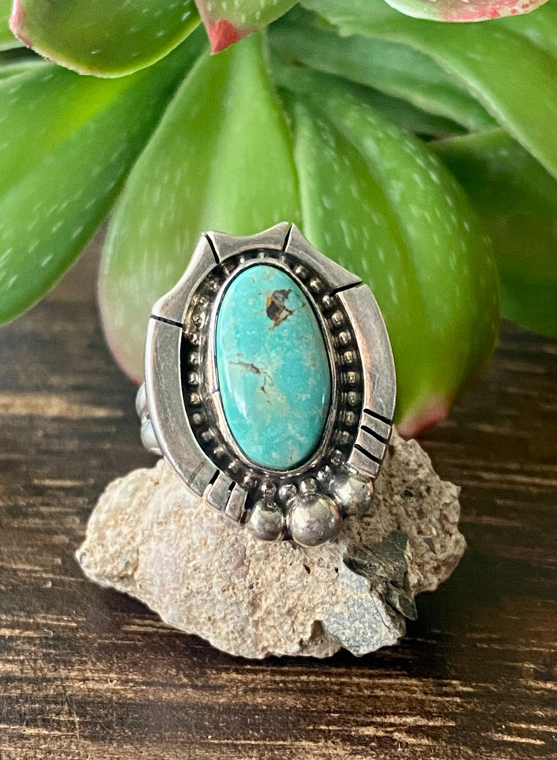 Sheila Becenti Royston Turquoise & Sterling Silver Ring Size 5.25