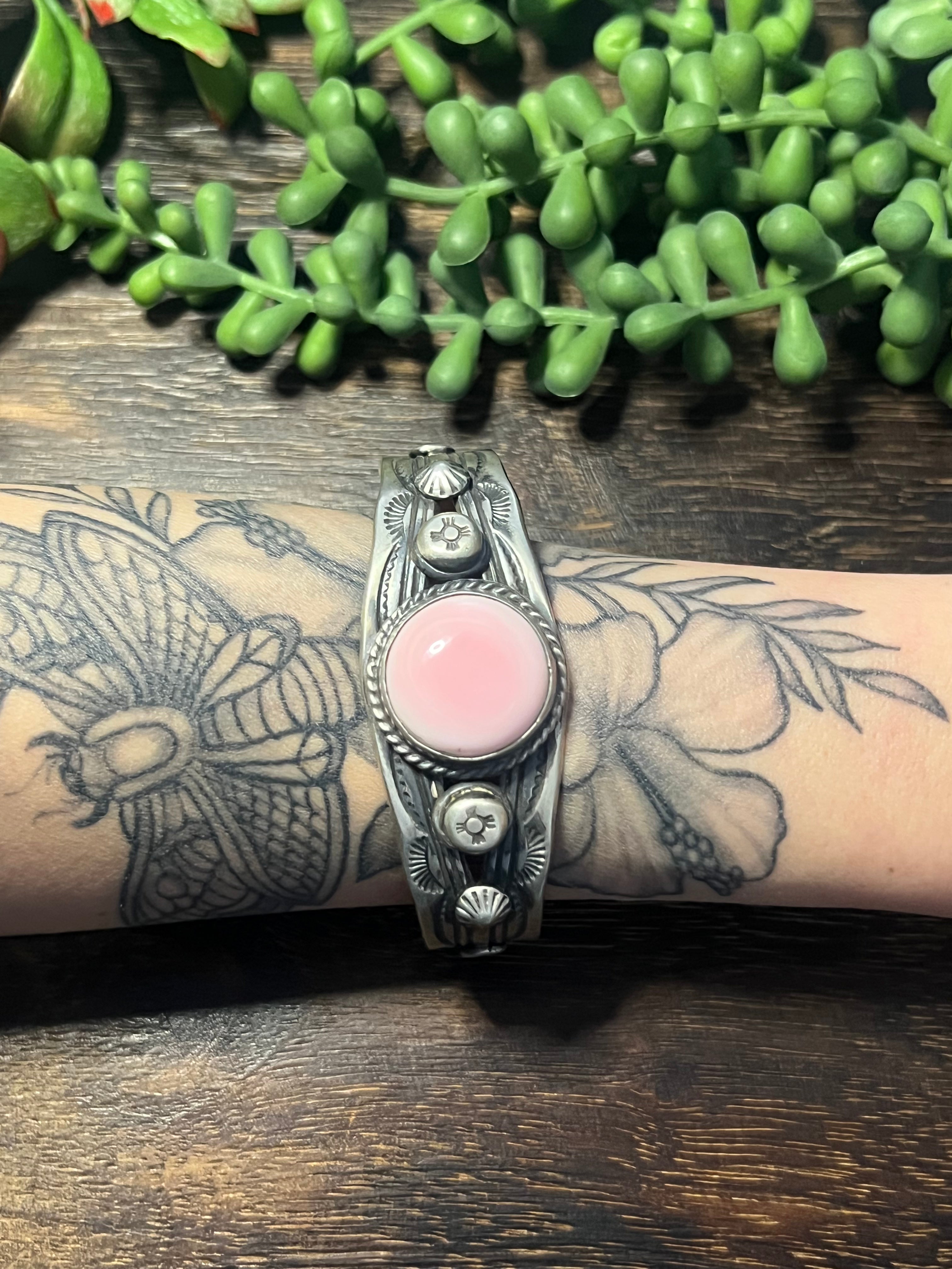 Chimney Butte Pink Conch & Sterling Silver Cuff Bracelet