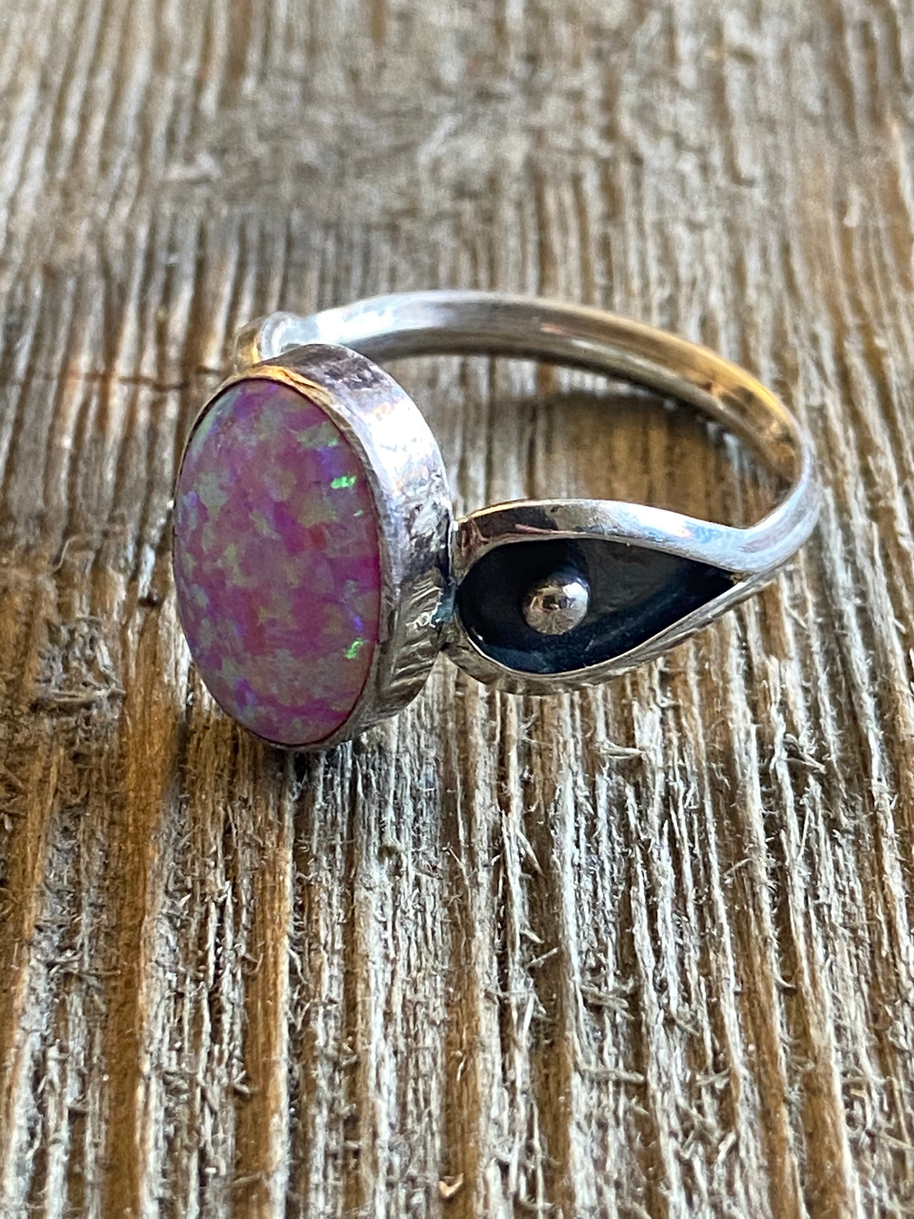 Navajo Opal & Sterling Silver Ring Size 5.75
