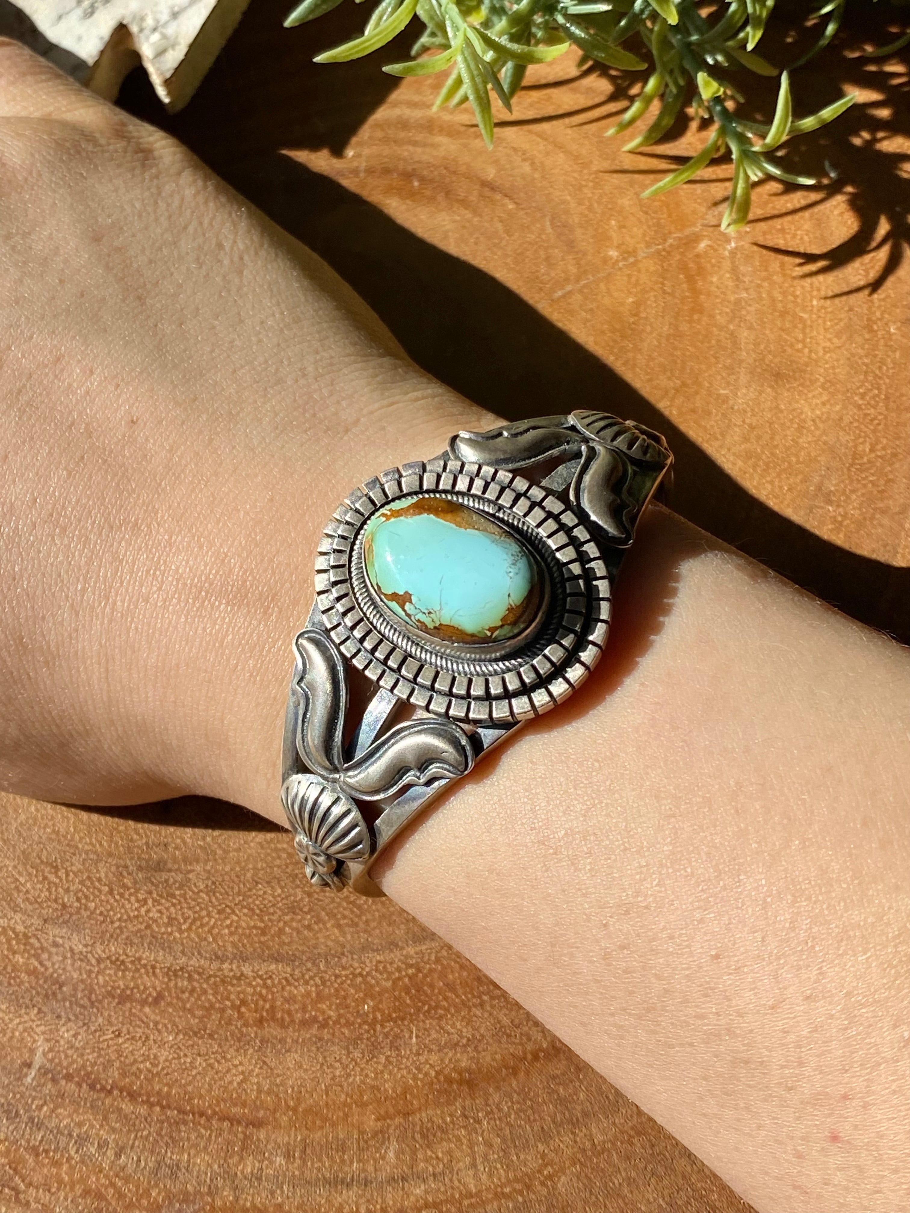 Ray Bennett Royston Turquoise & Sterling Silver Cuff Bracelet