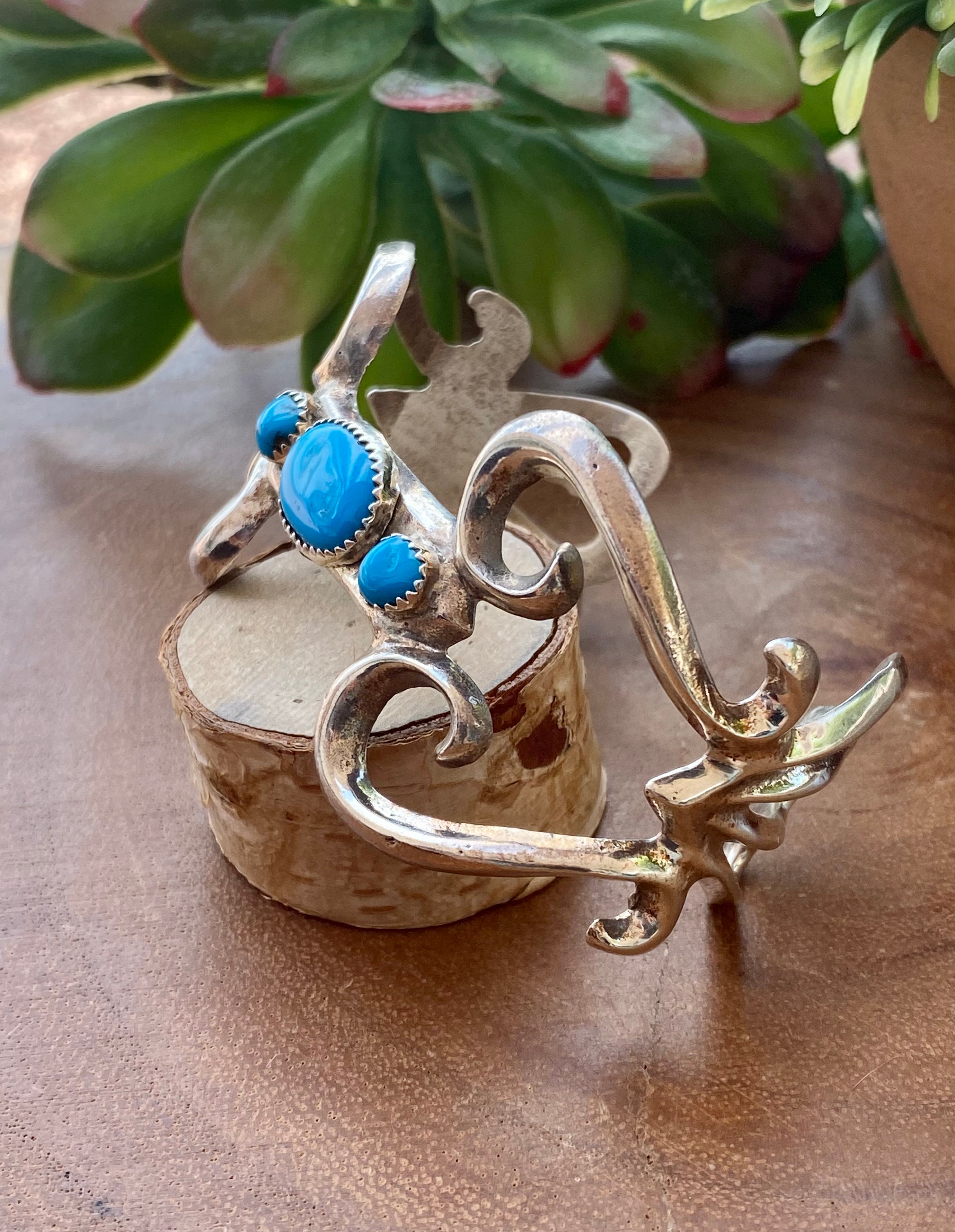 Cheryl Yazzie Kingman Turquoise & Sterling Silver Cuff Bracelet