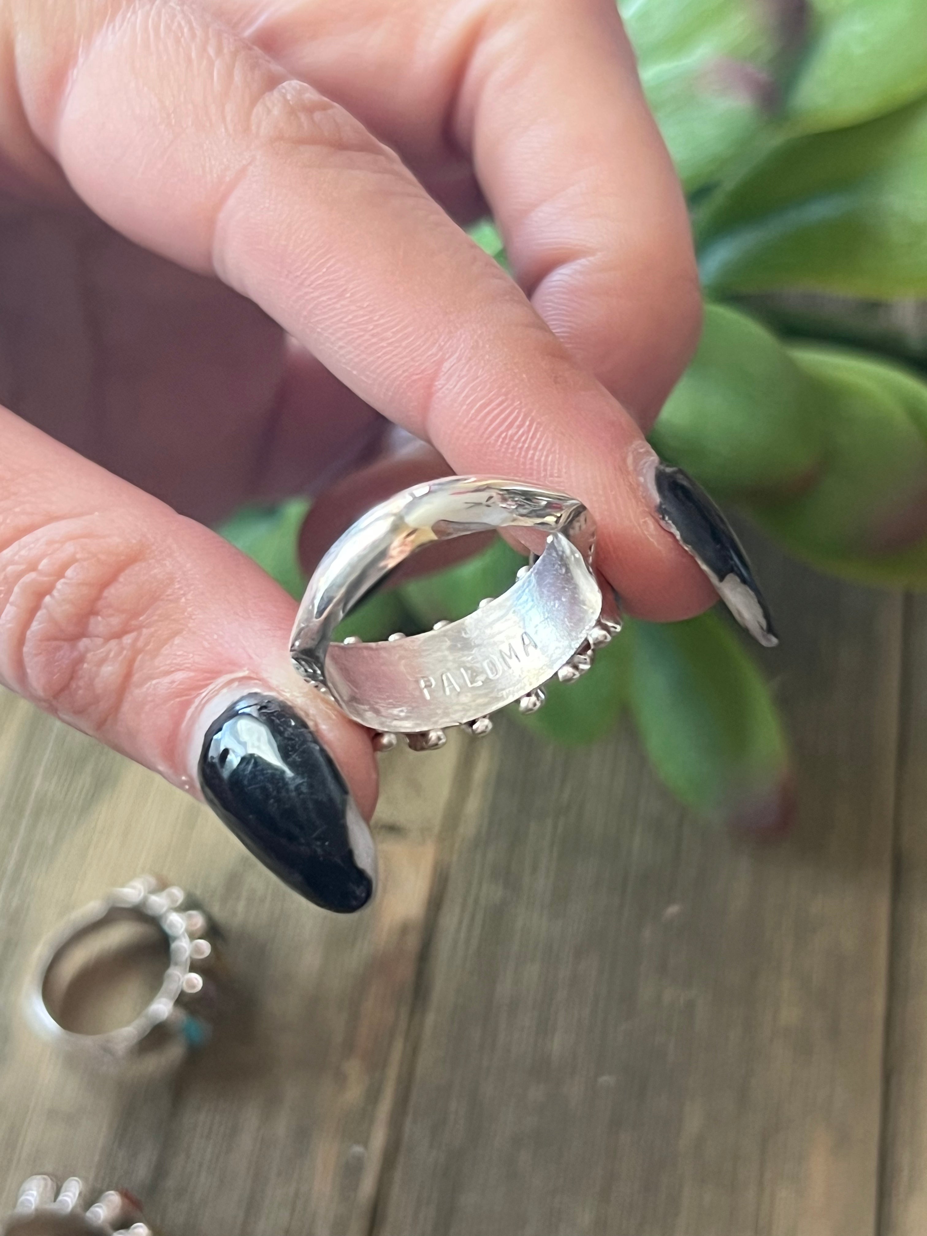 Zuni Made Multi Stone & Sterling Silver Ring