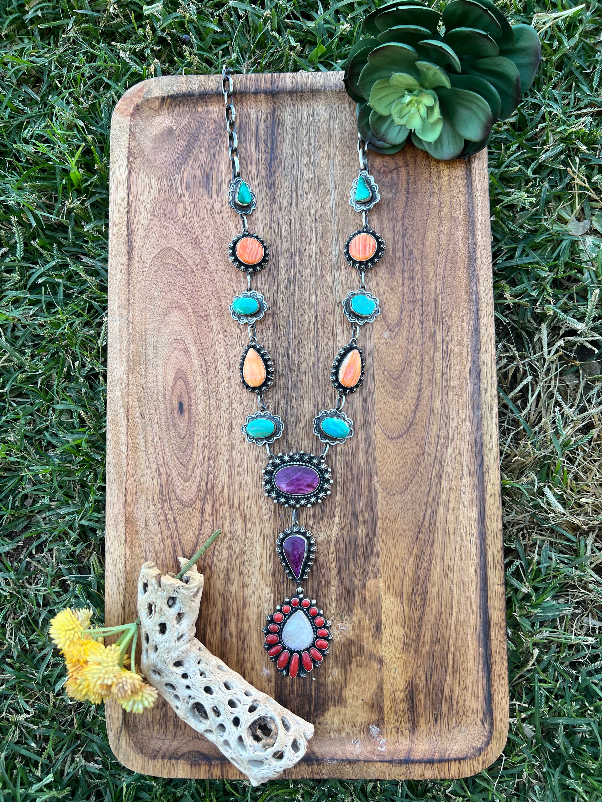 Shawn Cayatineto Multi Stone & Sterling Silver Necklace