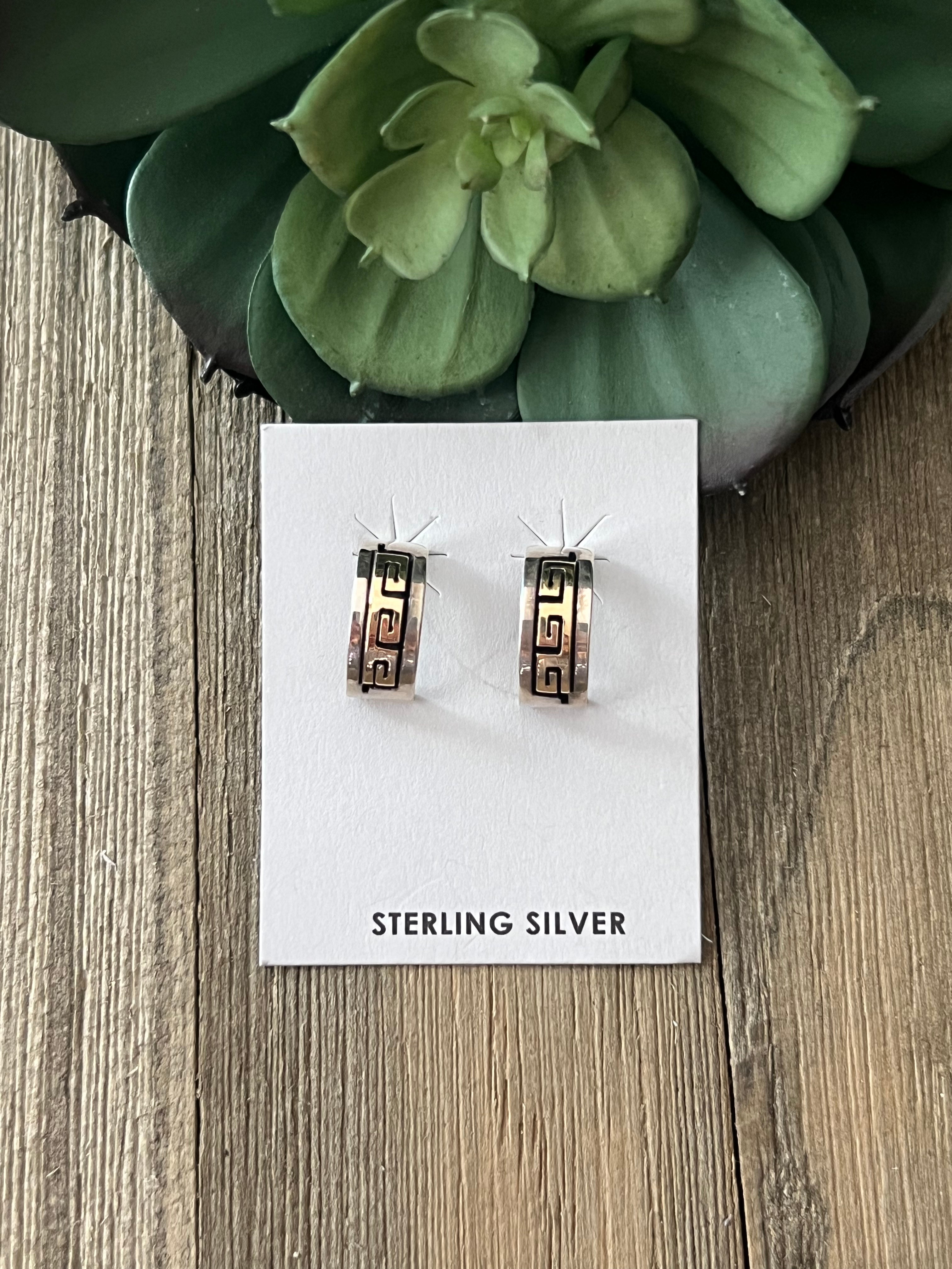 Navajo Made 12K Gold Fill & Sterling Silver Post Earrings