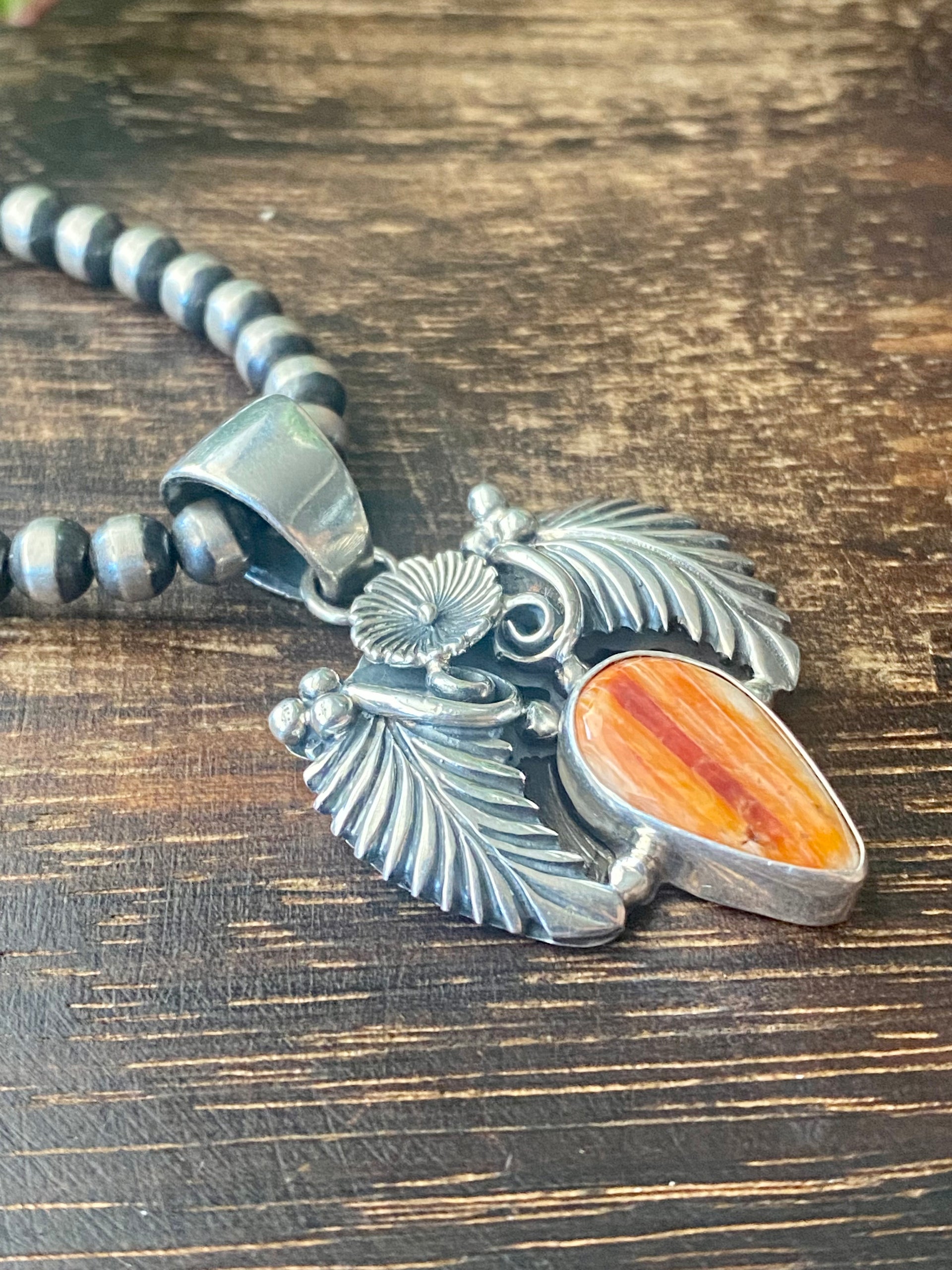 Eli Skeets Spiny Oys & Sterling Silver Pendant