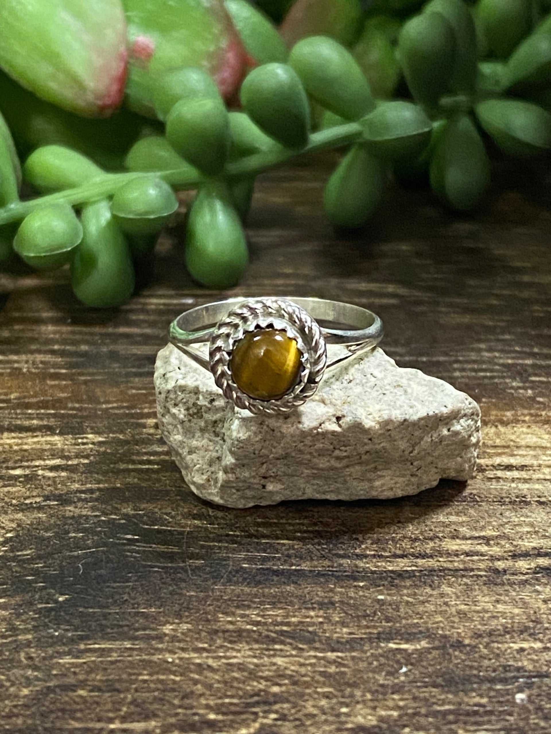 Navajo Made Tigers Eye & Sterling Silver Ring