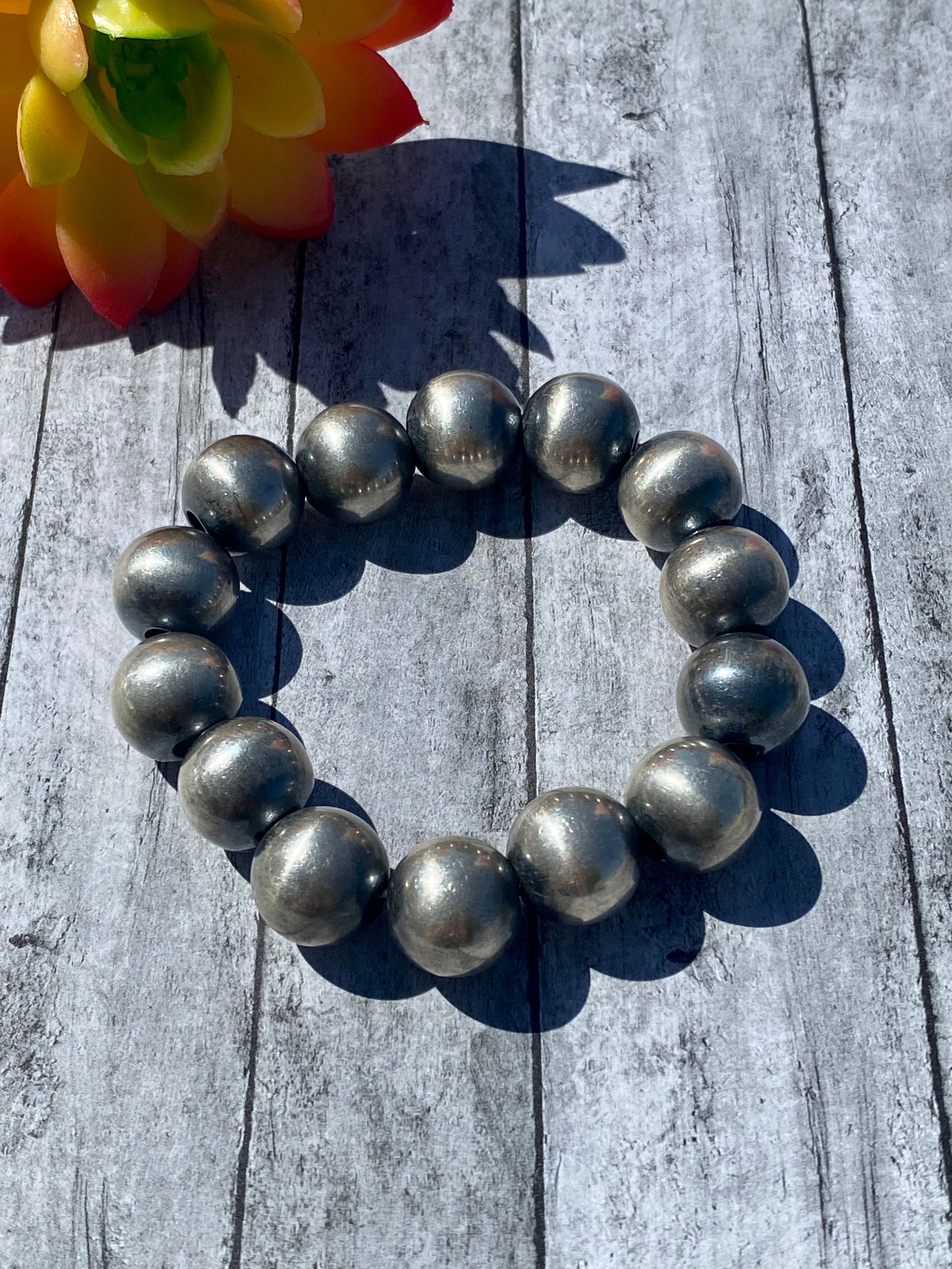 Mason Lee Sterling Silver 14 MM Pearl Adjustable Bracelet