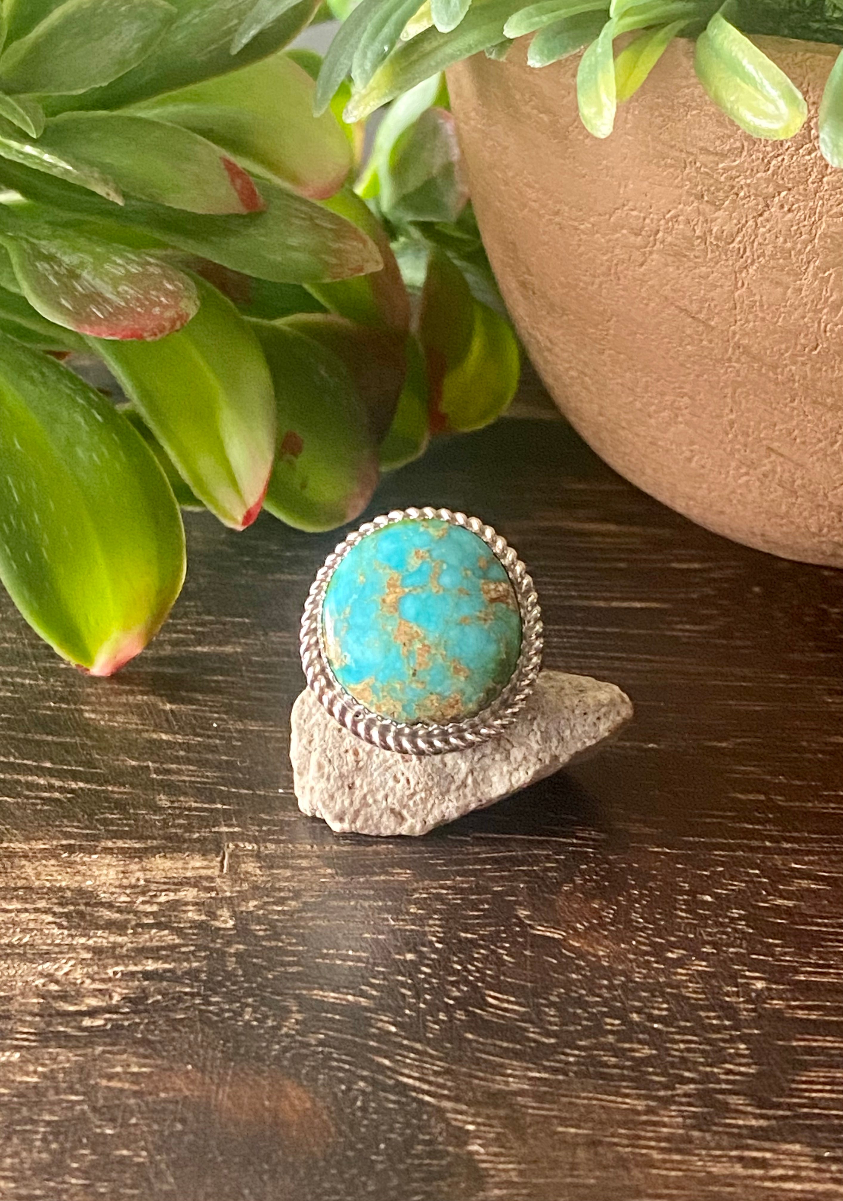 Reda Galvan Sonoran Mountain Turquoise & Sterling Silver Ring Size 6.75