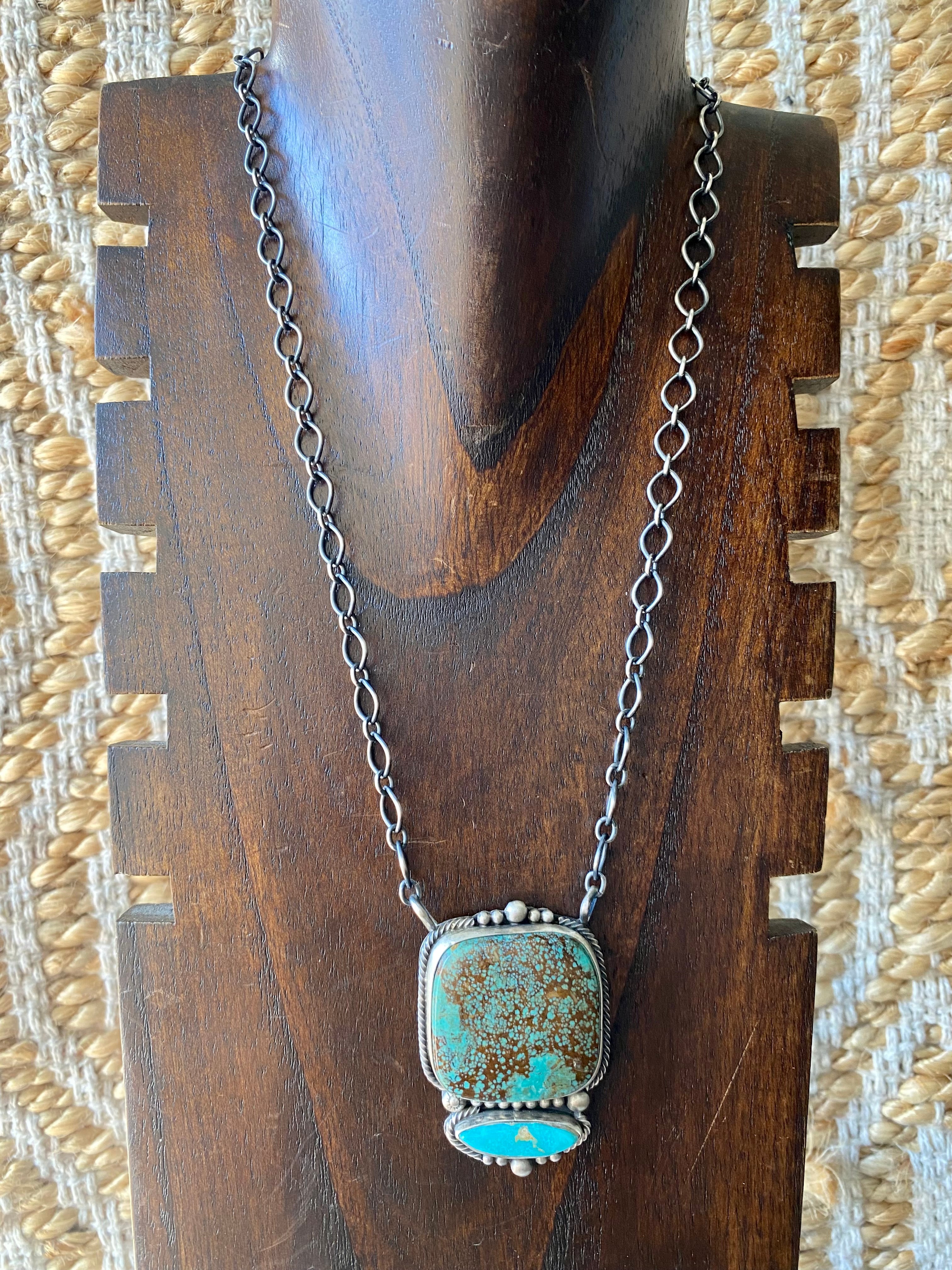 Sheila Becenti Multi Stone Turquoise & Sterling Silver Necklace