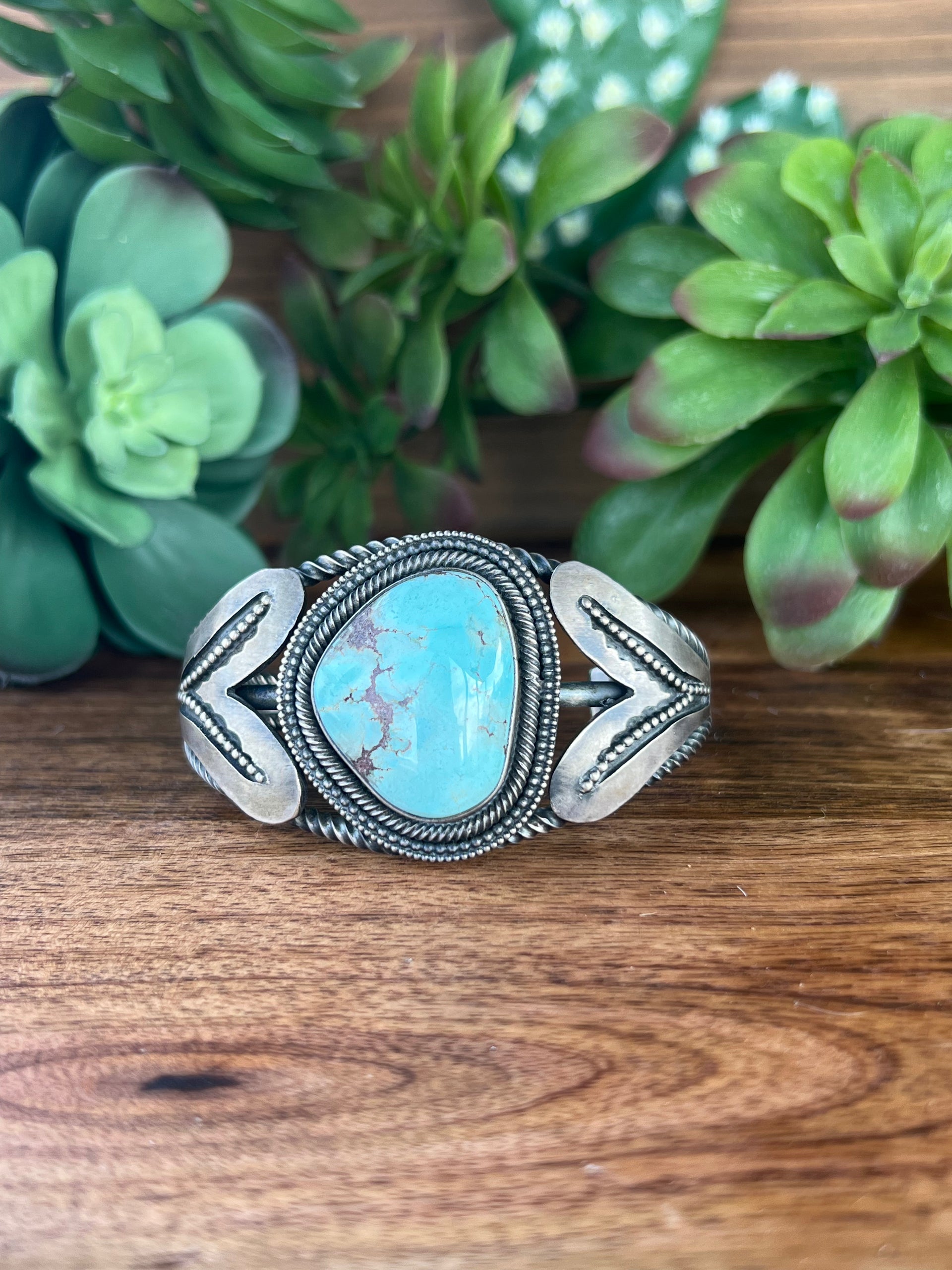 Bob Becenti Golden Hill’s Turquoise & Sterling Silver Cuff Bracelet