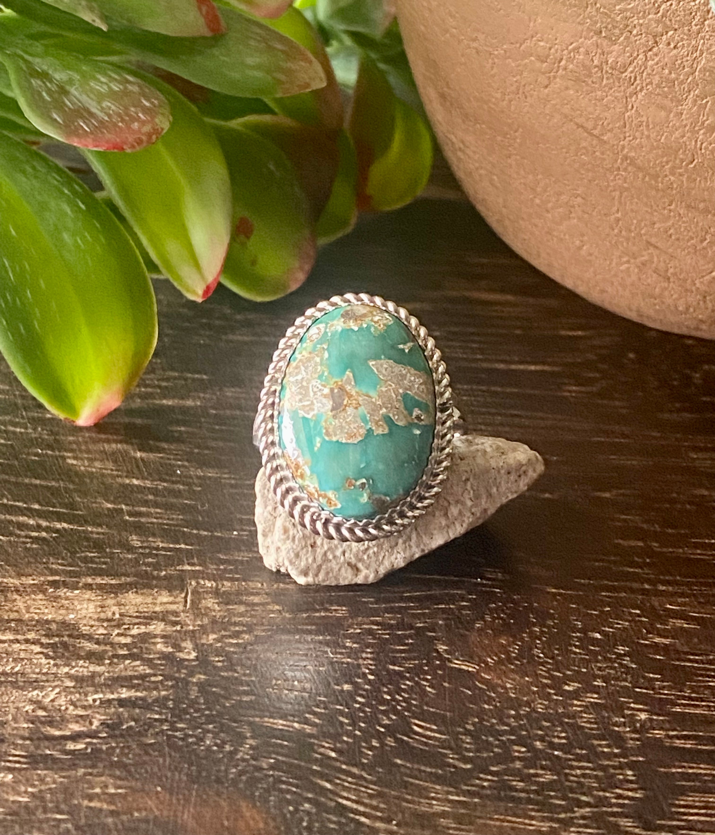 Reda Galvan South Hill Turquoise & Sterling Silver Ring Size 9.5