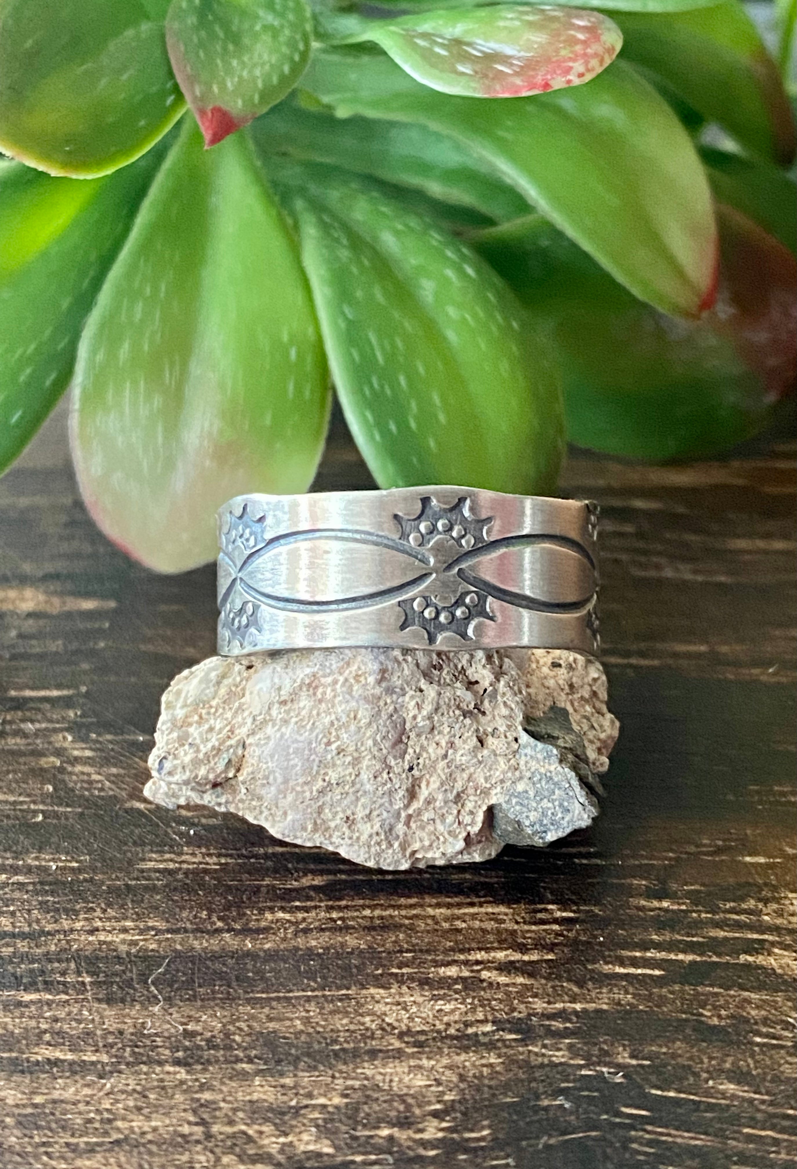 Navajo Made Sterling Silver Band Ring Size 13