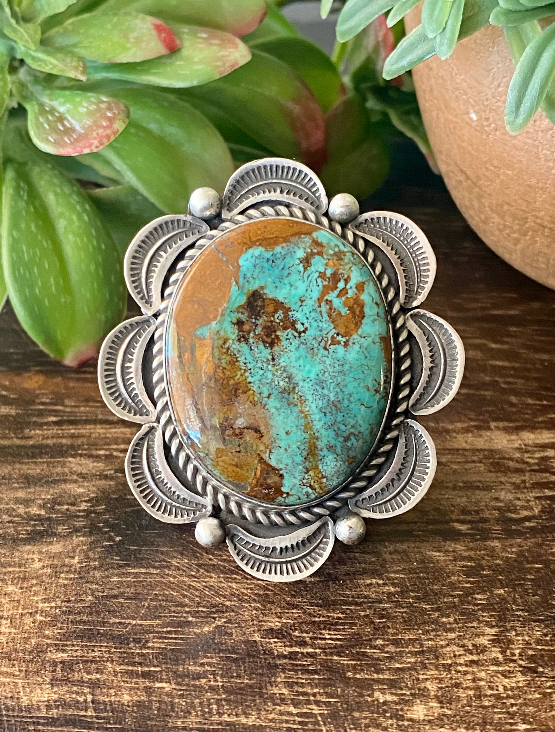 Alex Sanchez Royston Turquoise & Sterling Silver Ring Size 8.5