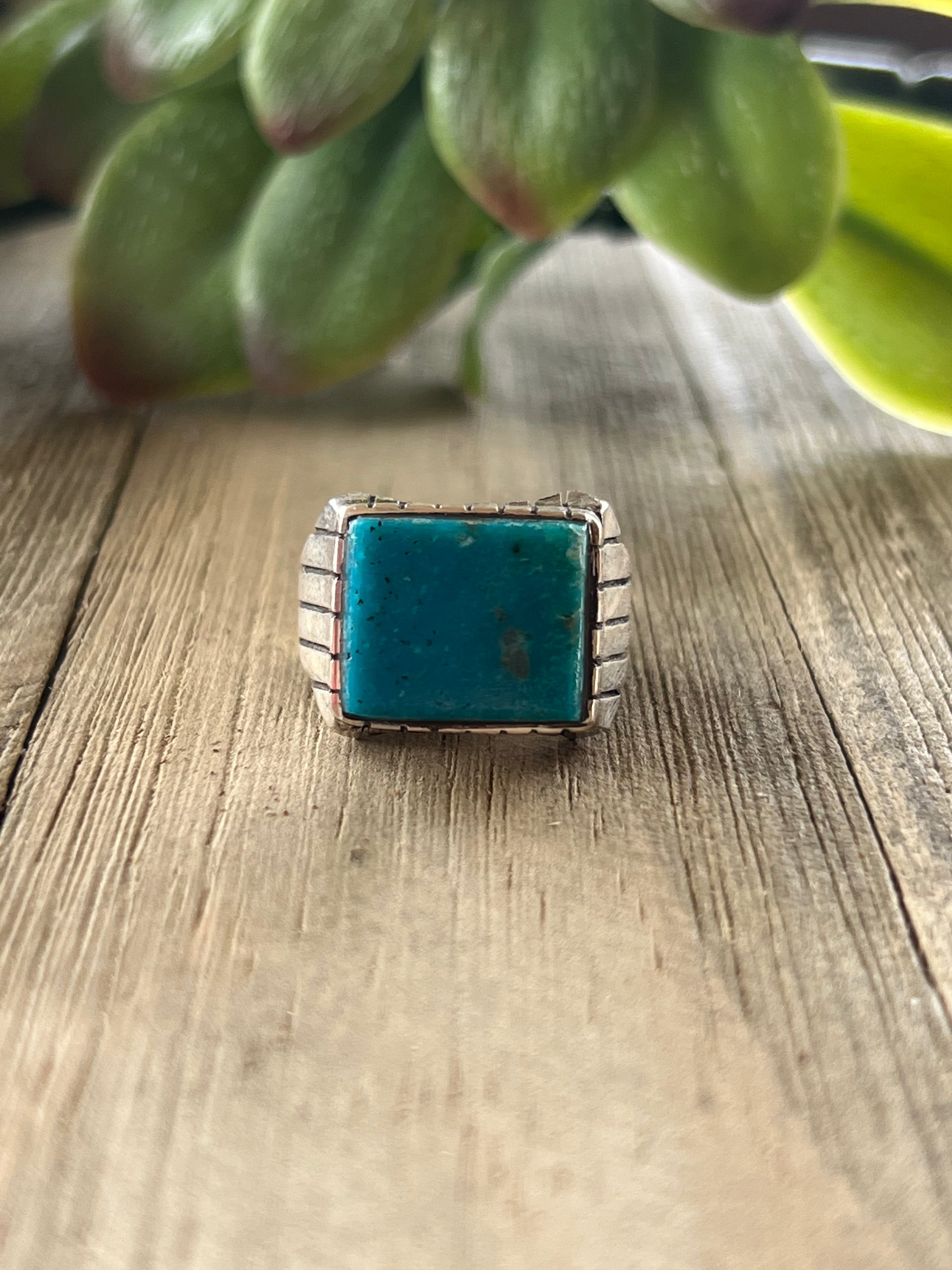 Trevor Jack Kingman Turquoise & Sterling Silver Ring Size 8