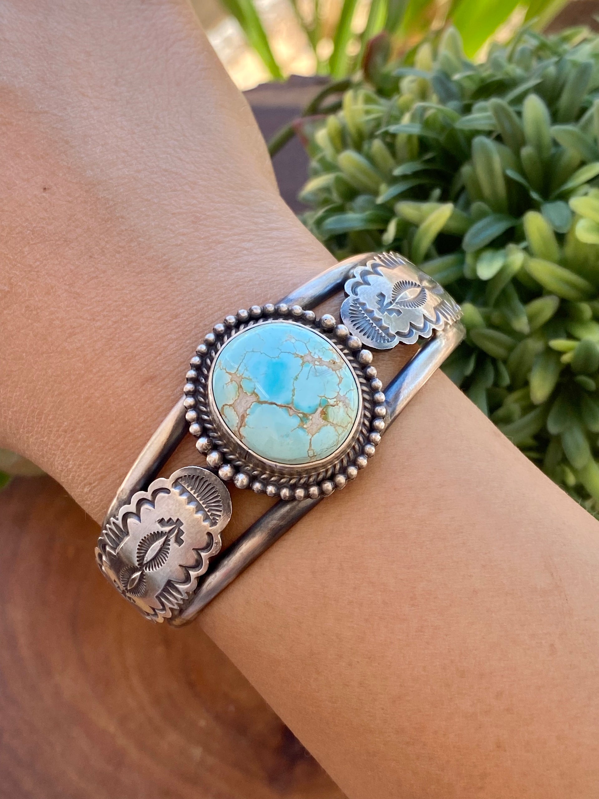 Michael & Rosita Calladitto #8 Turquoise & Sterling Silver Cuff Bracelet
