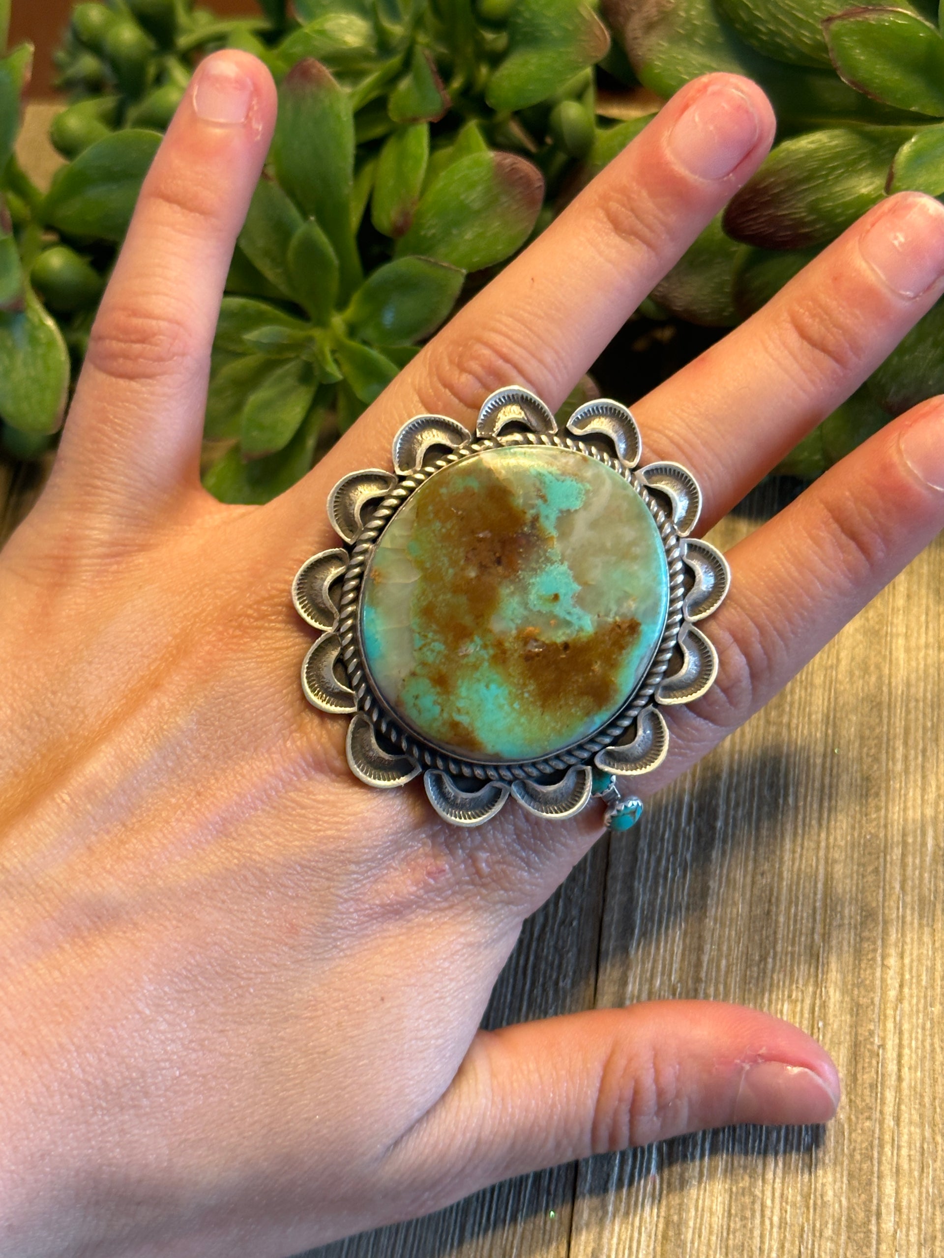 Alex Sanchez Natural Royston & Sterling Silver Adjustable Ring