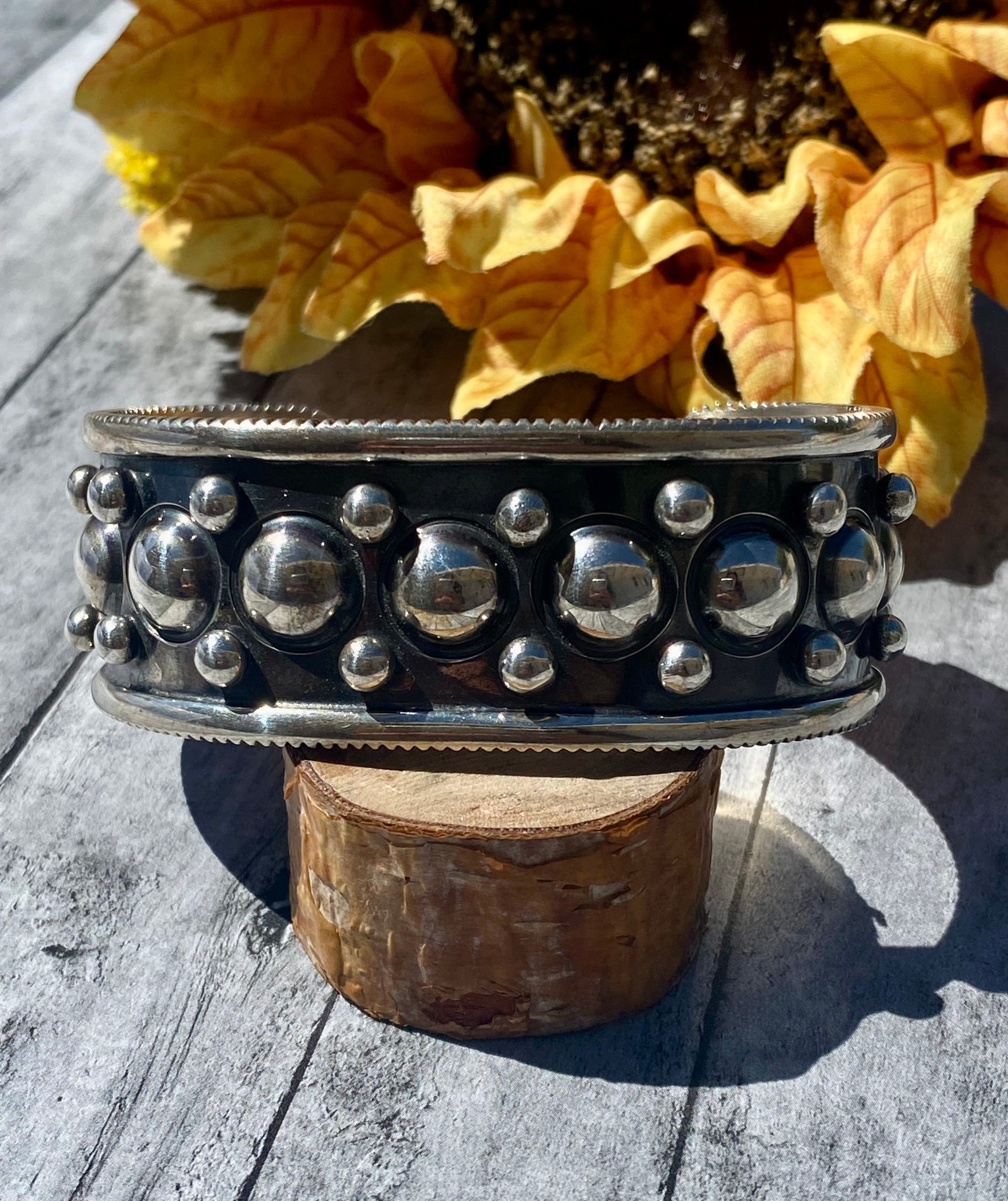 Vintage Ron Tom Navajo Made Sterling Silver Cuff Bracelet