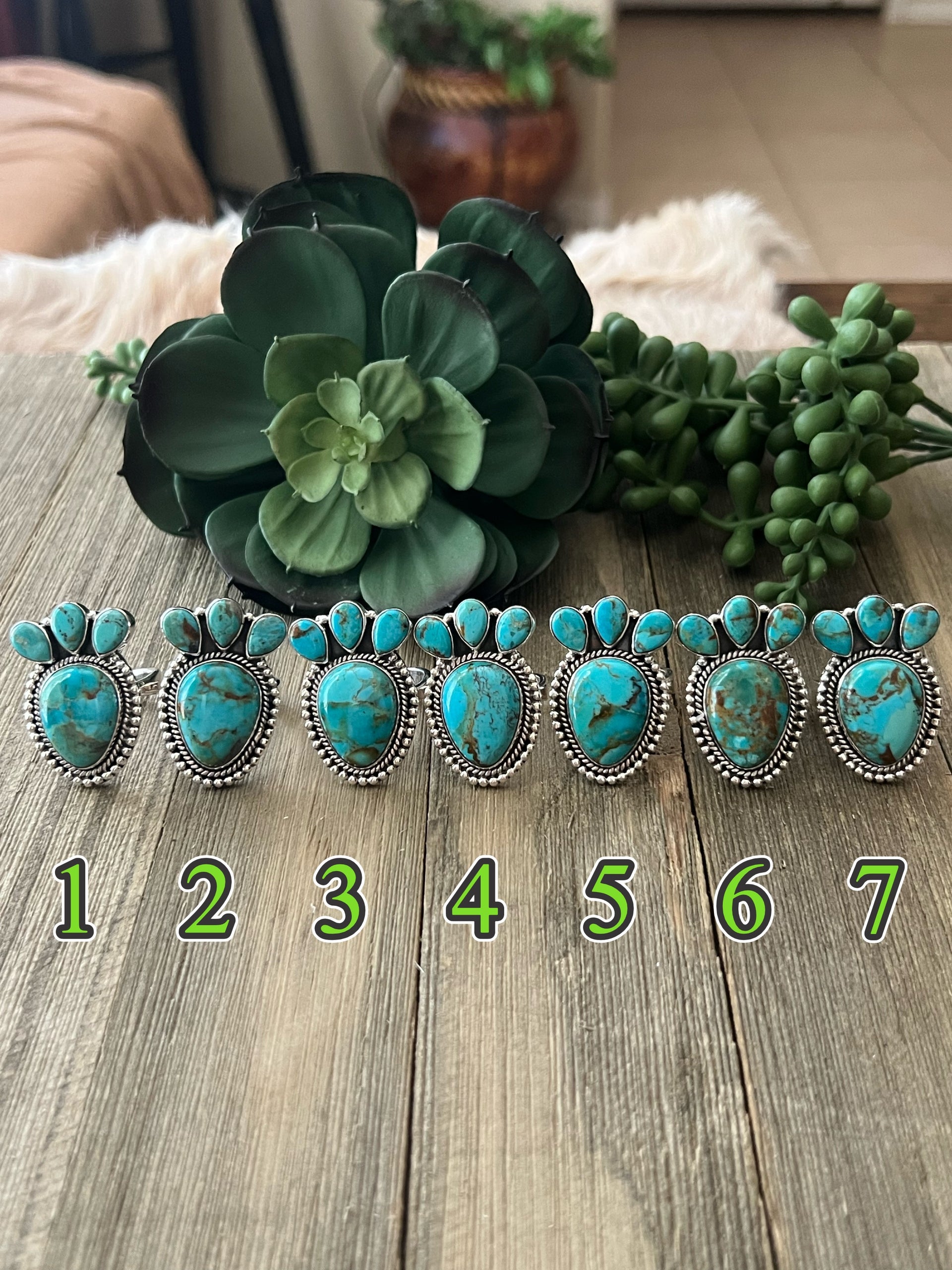 Southwest Kingman Turquoise & Sterling Silver Adjustable Ring