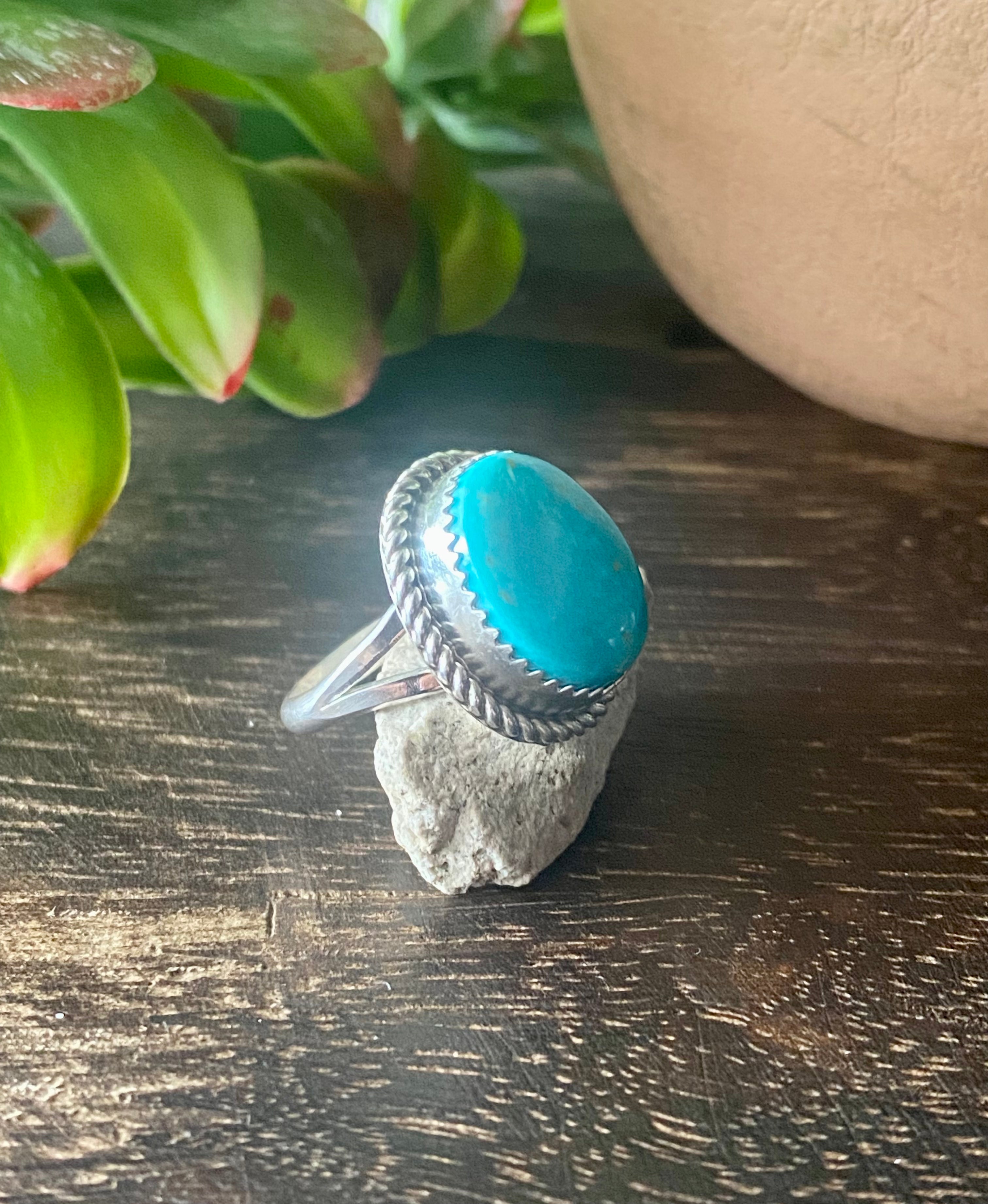 Reda Galvan Royston Turquoise & Sterling Silver Ring Size 6.25