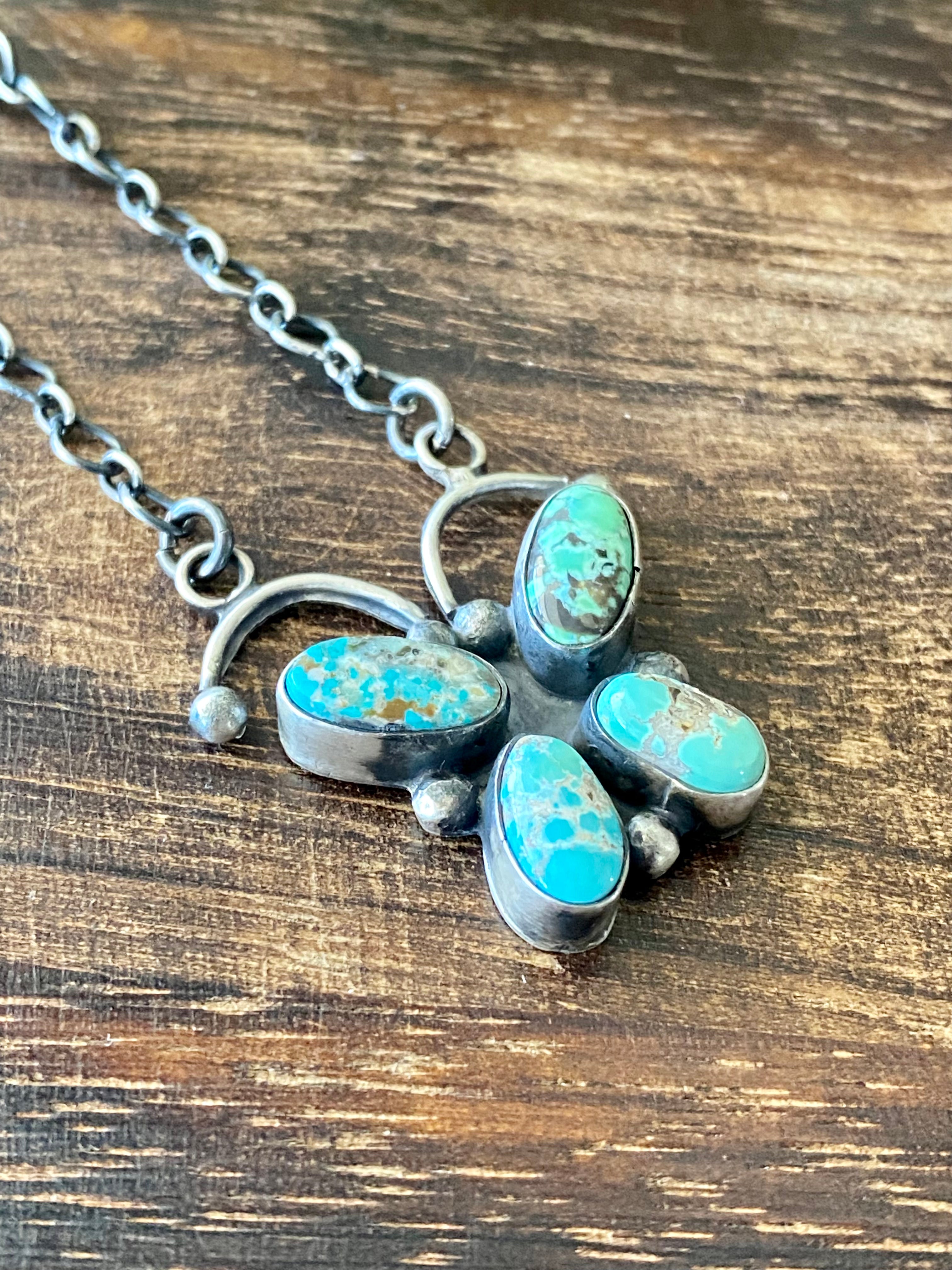 Ella Peters Dry Creek Turquoise & Sterling Silver Butterfly Necklace