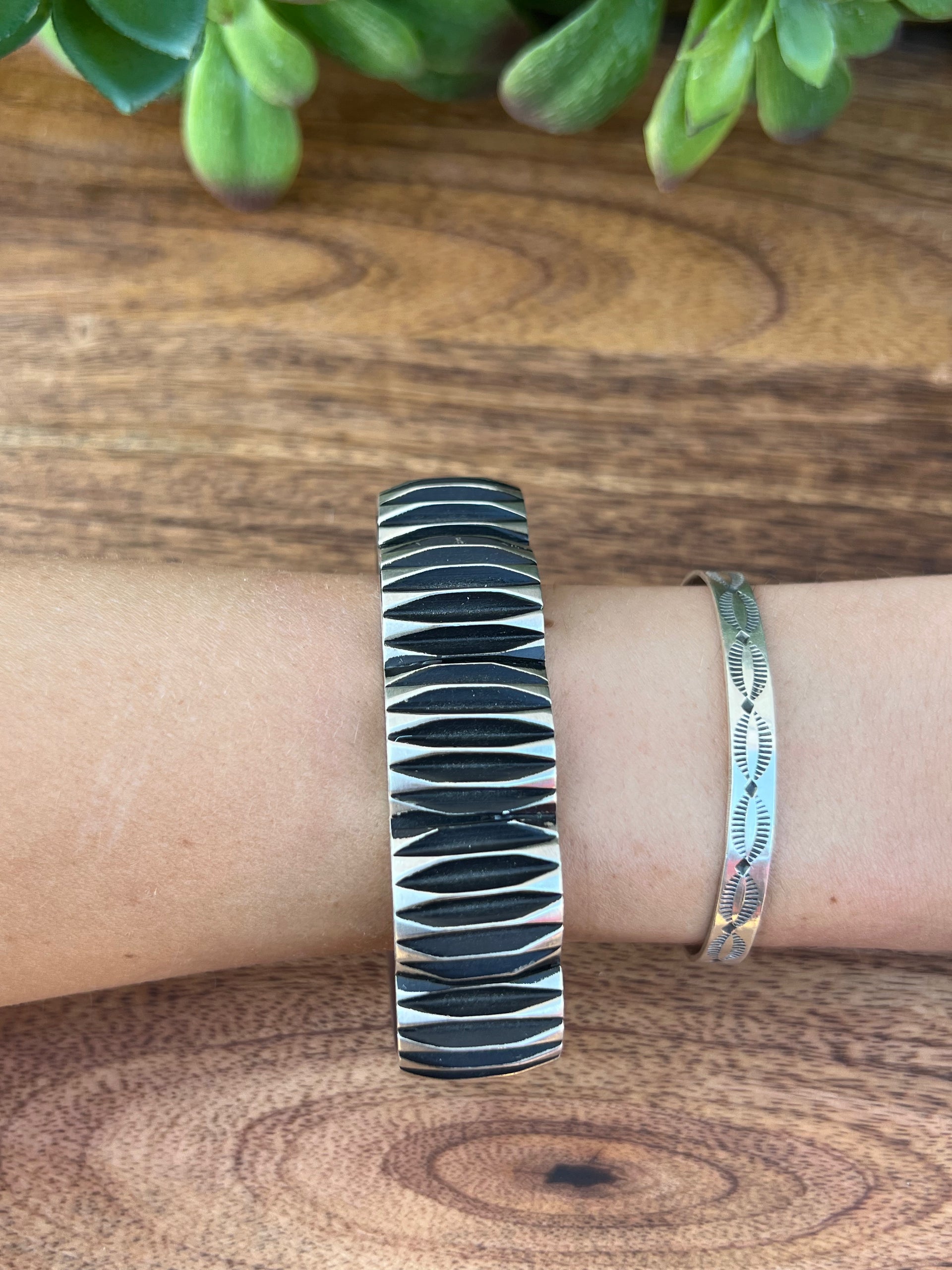 Leander Tahe Navajo Sterling Silver Men’s Cuff Bracelet